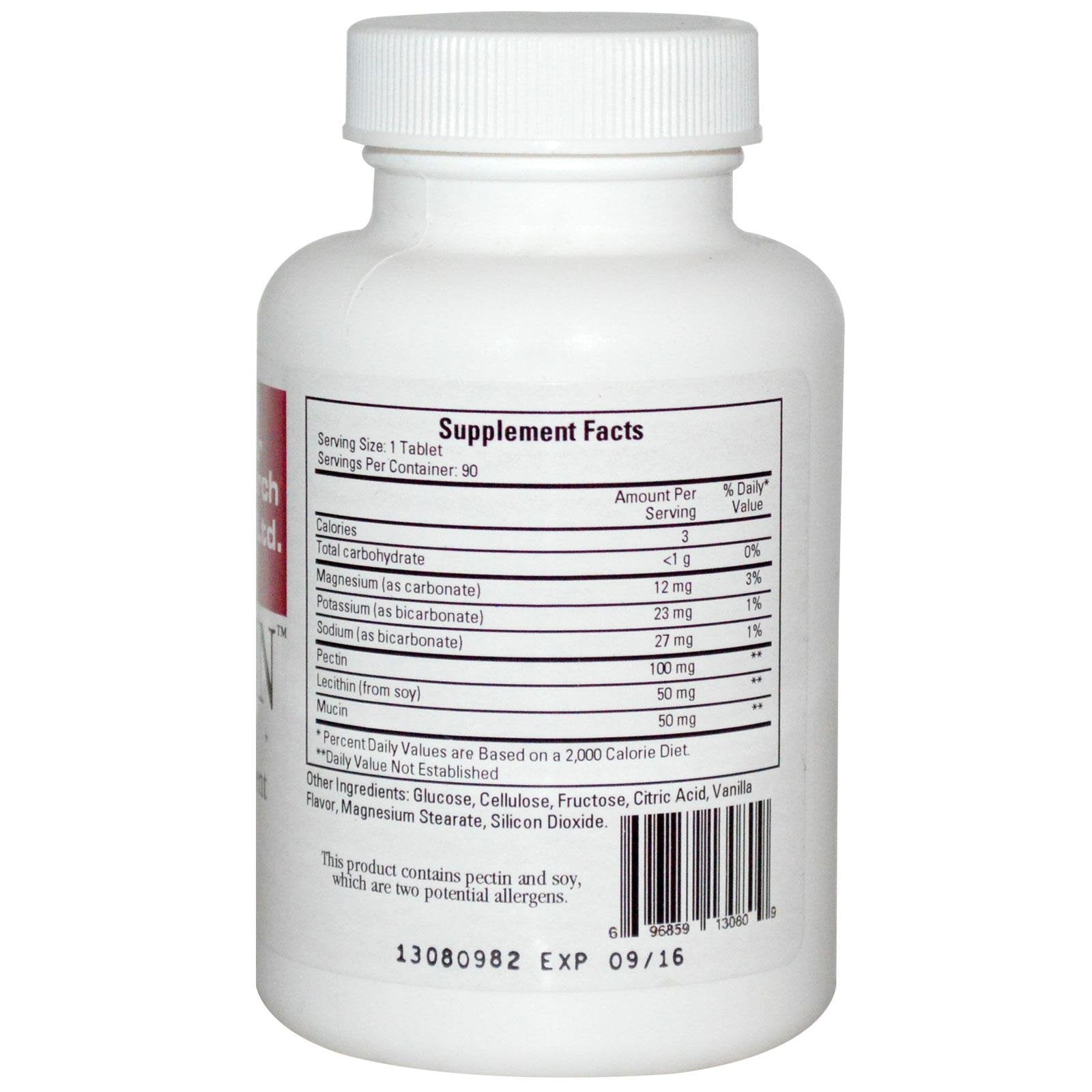 Ecological Formulas Refluxin 90 tablets packaging side view