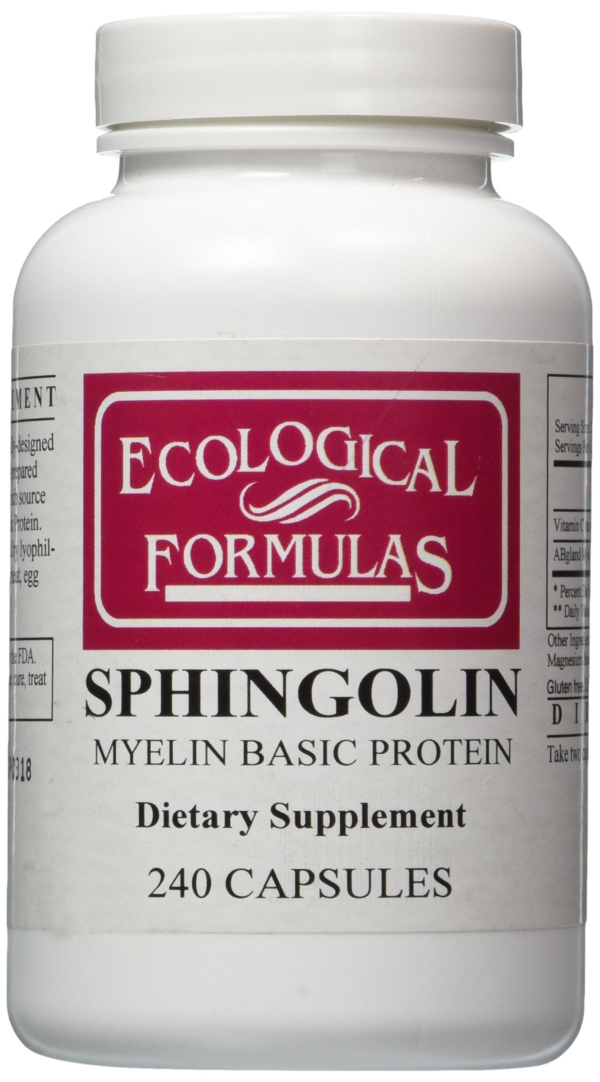 Ecological Formulas Sphingolin 200 mg 240 caps front view