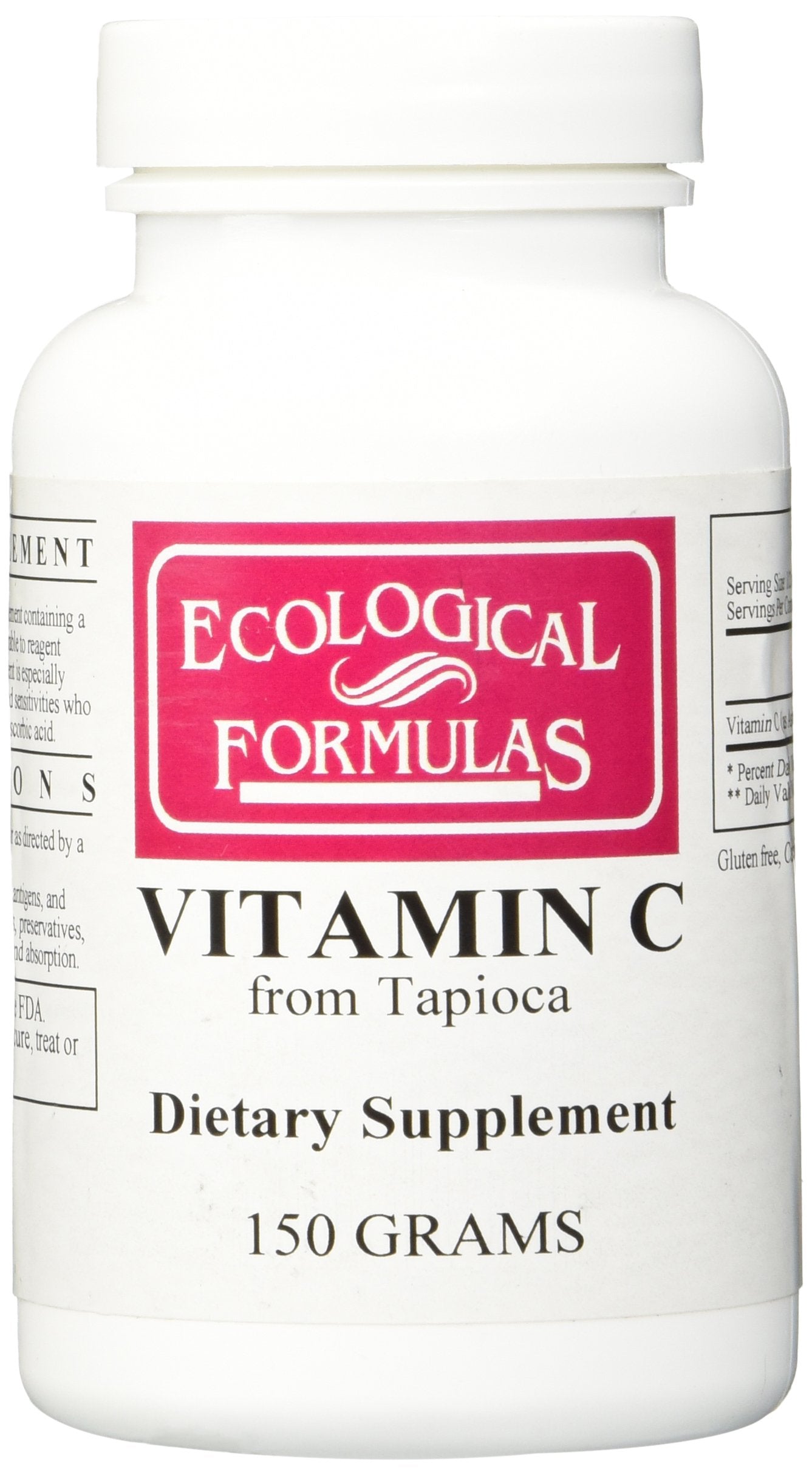 Ecological Formulas Vitamin C from Tapioca 150g front view