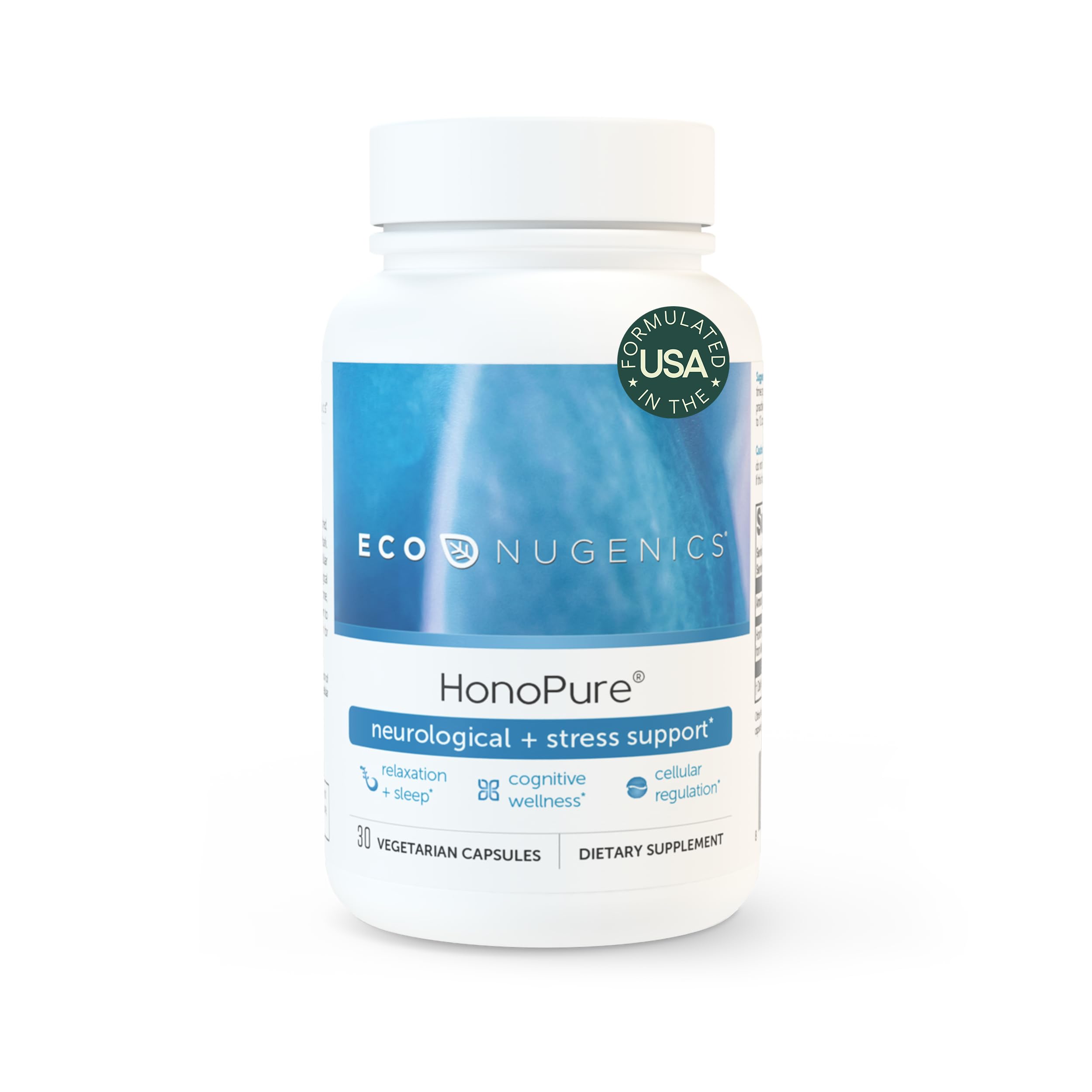 EcoNugenics HonoPure 98% Pure Honokiol supplement front view