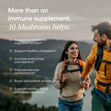 EcoNugenics Ten Mushroom Supplement back view showing nutritional information