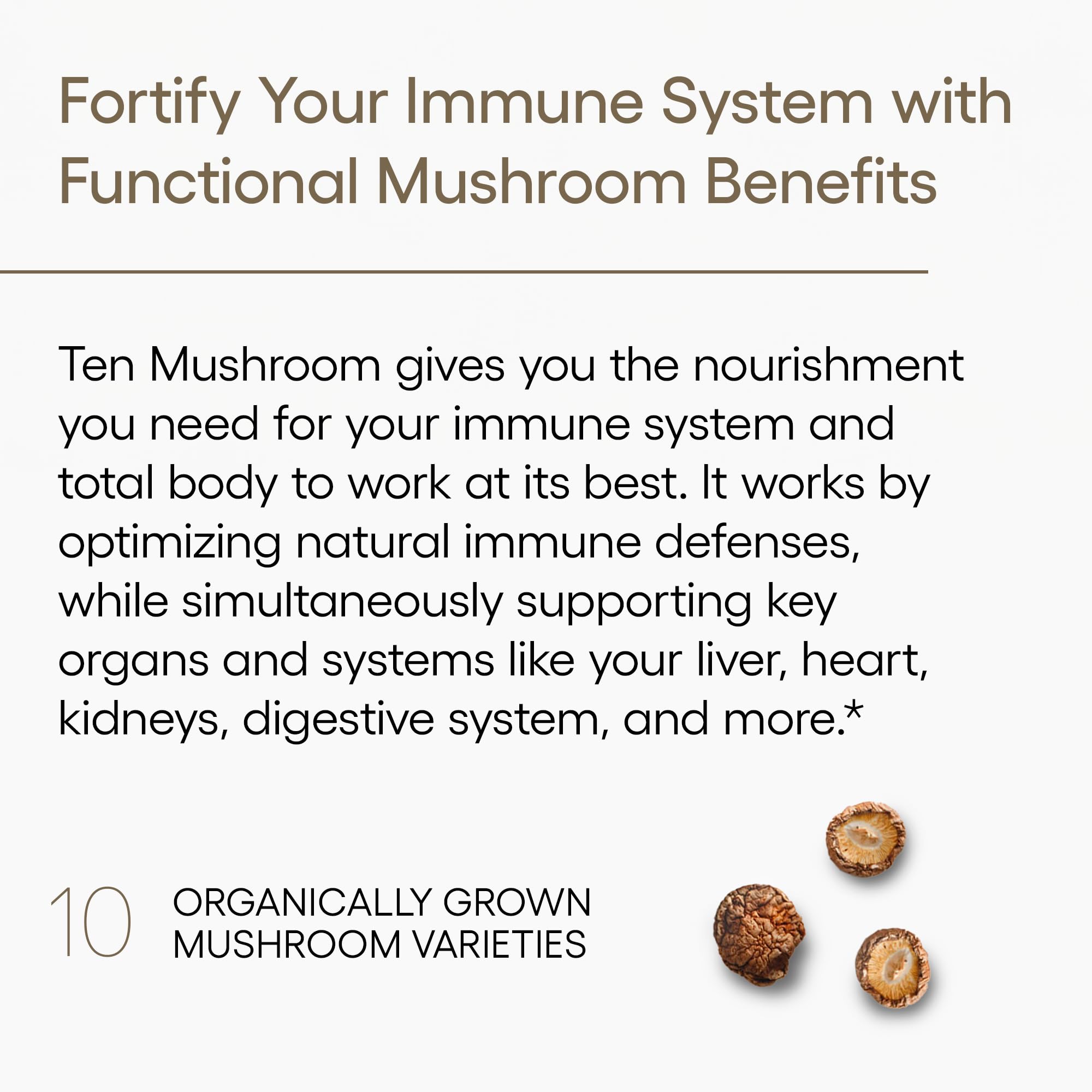 EcoNugenics Ten Mushroom Supplement bottle with label
