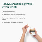 EcoNugenics Ten Mushroom Supplement ingredients list on packaging