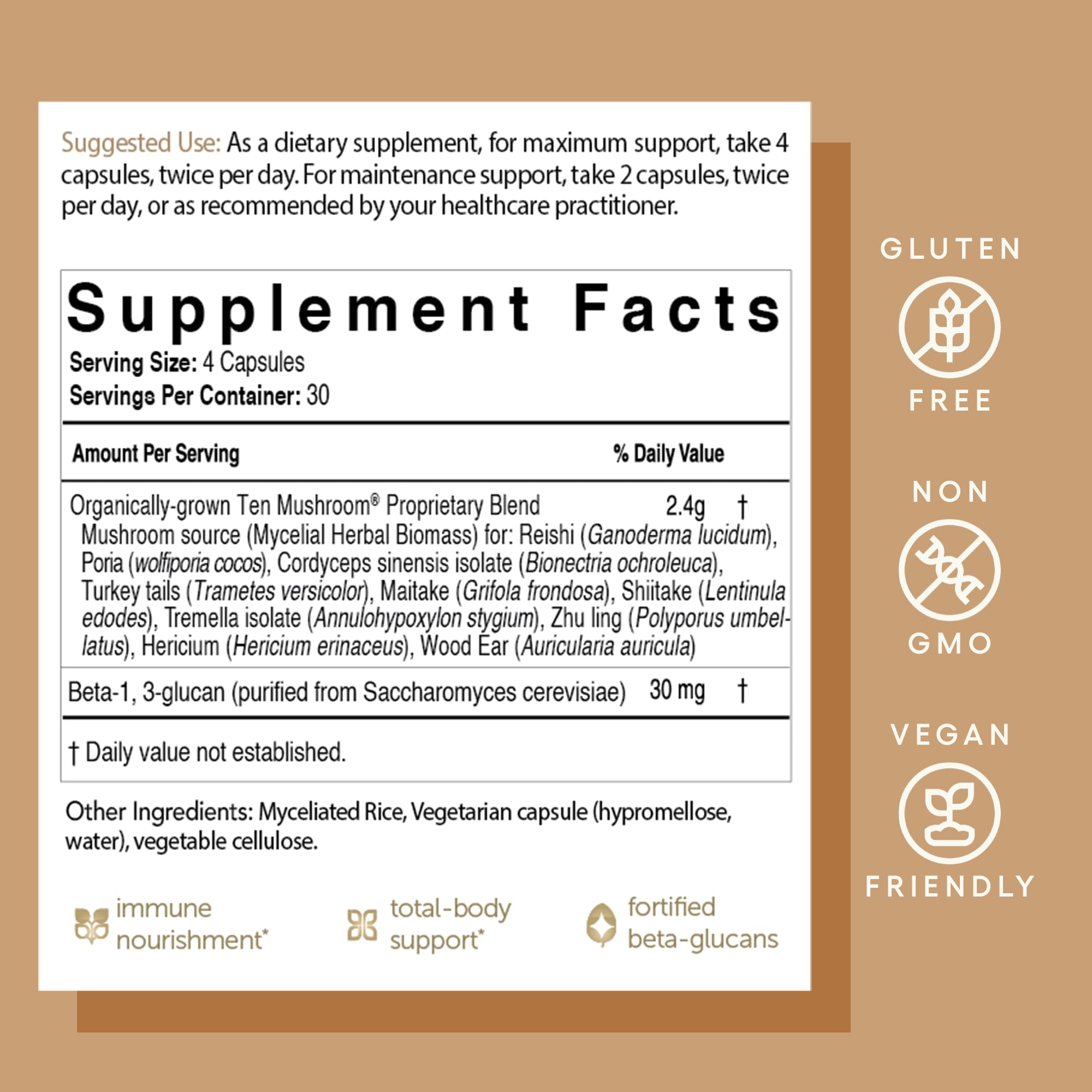 EcoNugenics Ten Mushroom Supplement lifestyle scene with natural elements