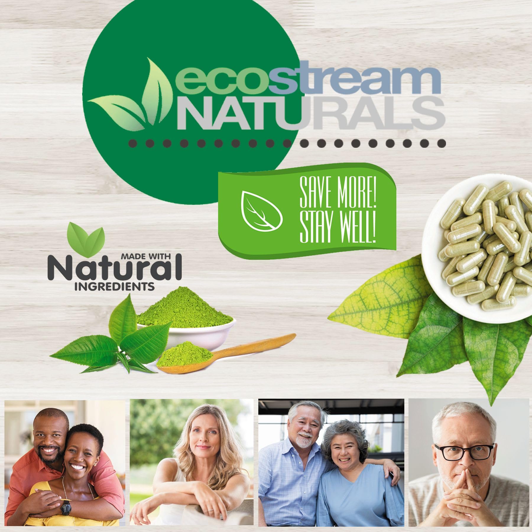 ecostream Naturals Muscle Support PM Capsules with a measuring spoon