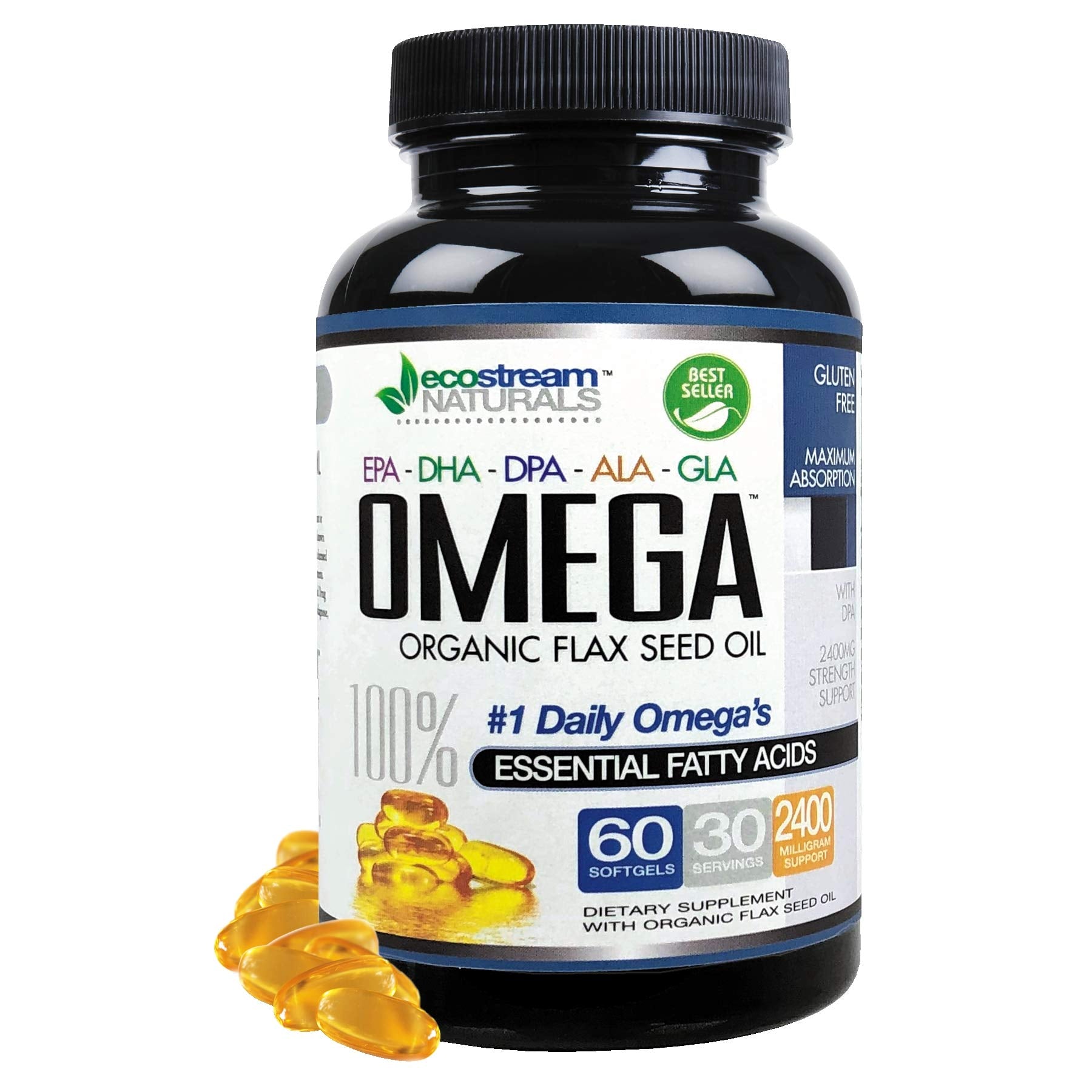 ecostream Naturals Omega 3-6-9 Blend Soft Gels front view