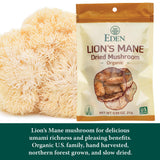 Eden Lion's Mane Organic Mushroom close-up of dried mushrooms