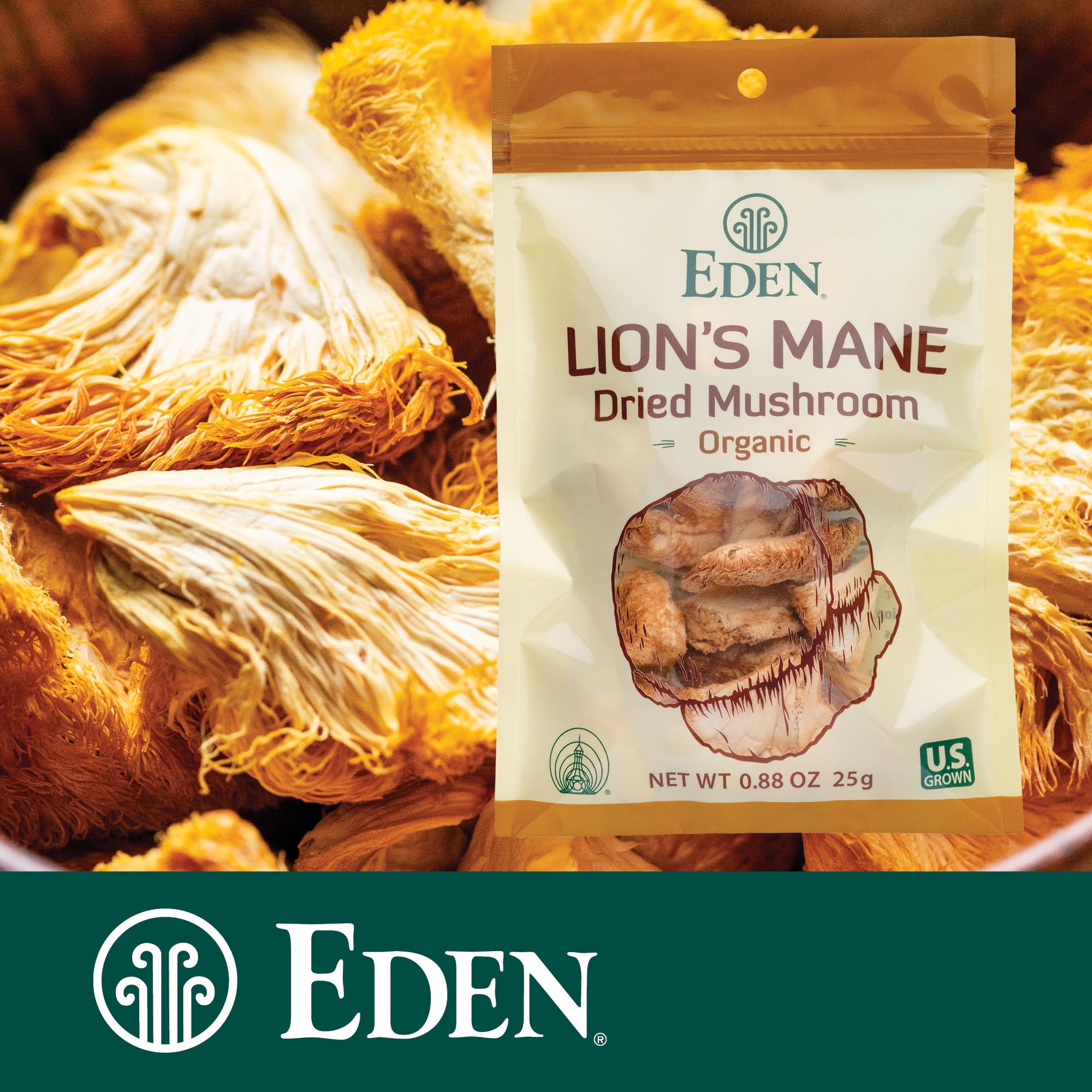 Eden Lion's Mane Organic Mushroom in a bowl