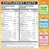 Edmmyliy Kids Calcium Gummies nutritional information label