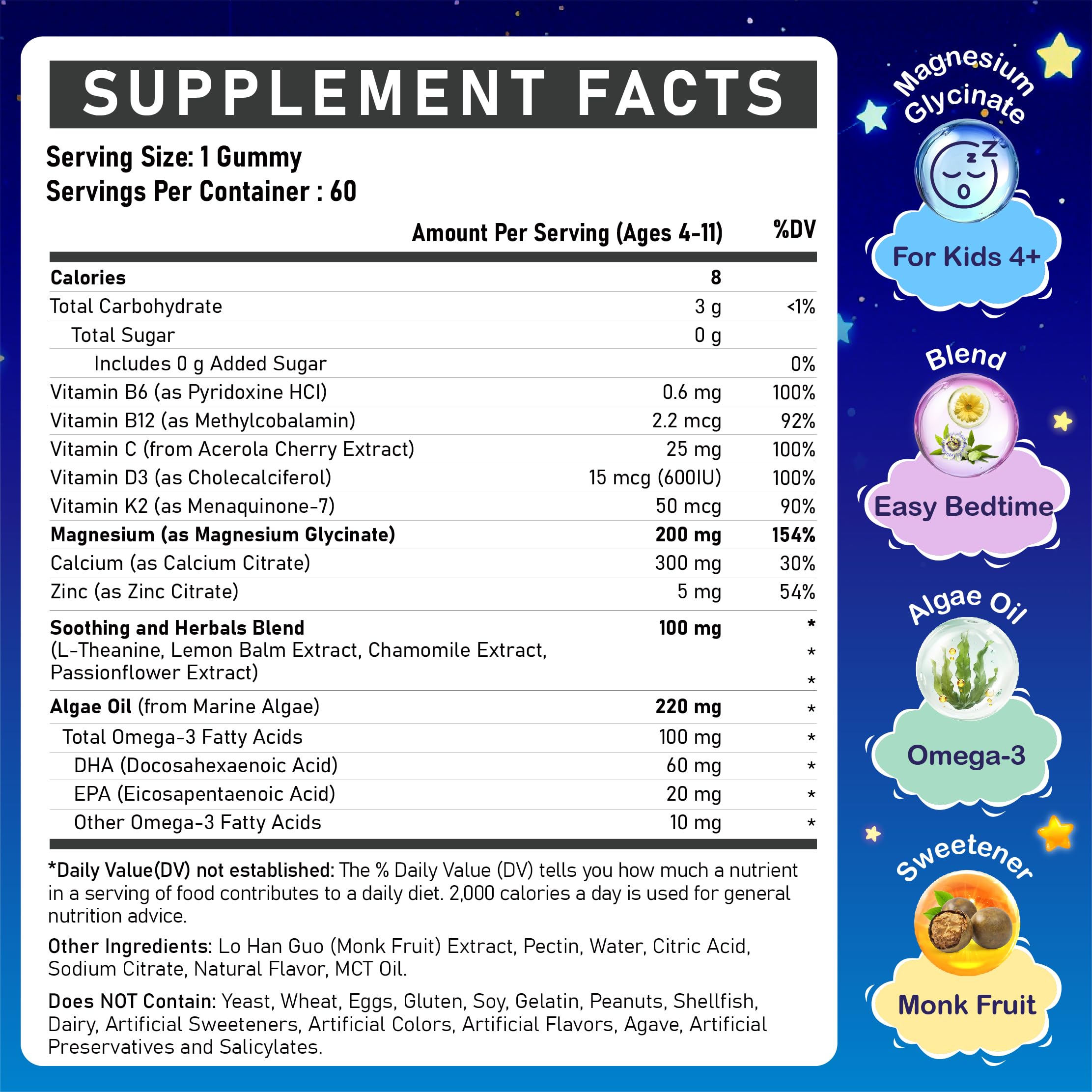 Edmmyliy Kids Magnesium Gummies showing gummy texture and colour