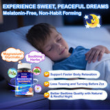 Edmmyliy Kids Magnesium Gummies with a child holding a gummy