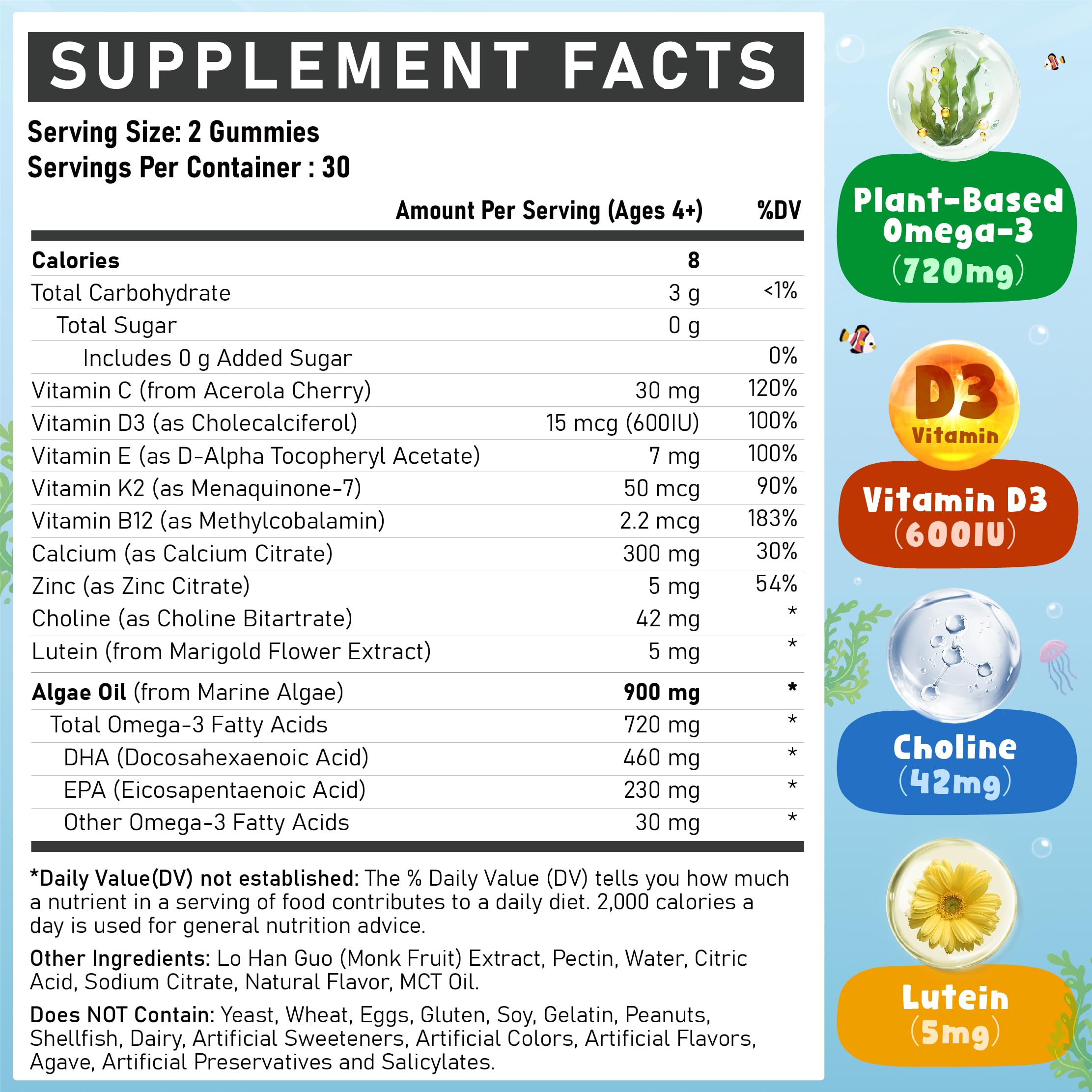 Edmmyliy Kids Omega 3 Gummies mango flavour