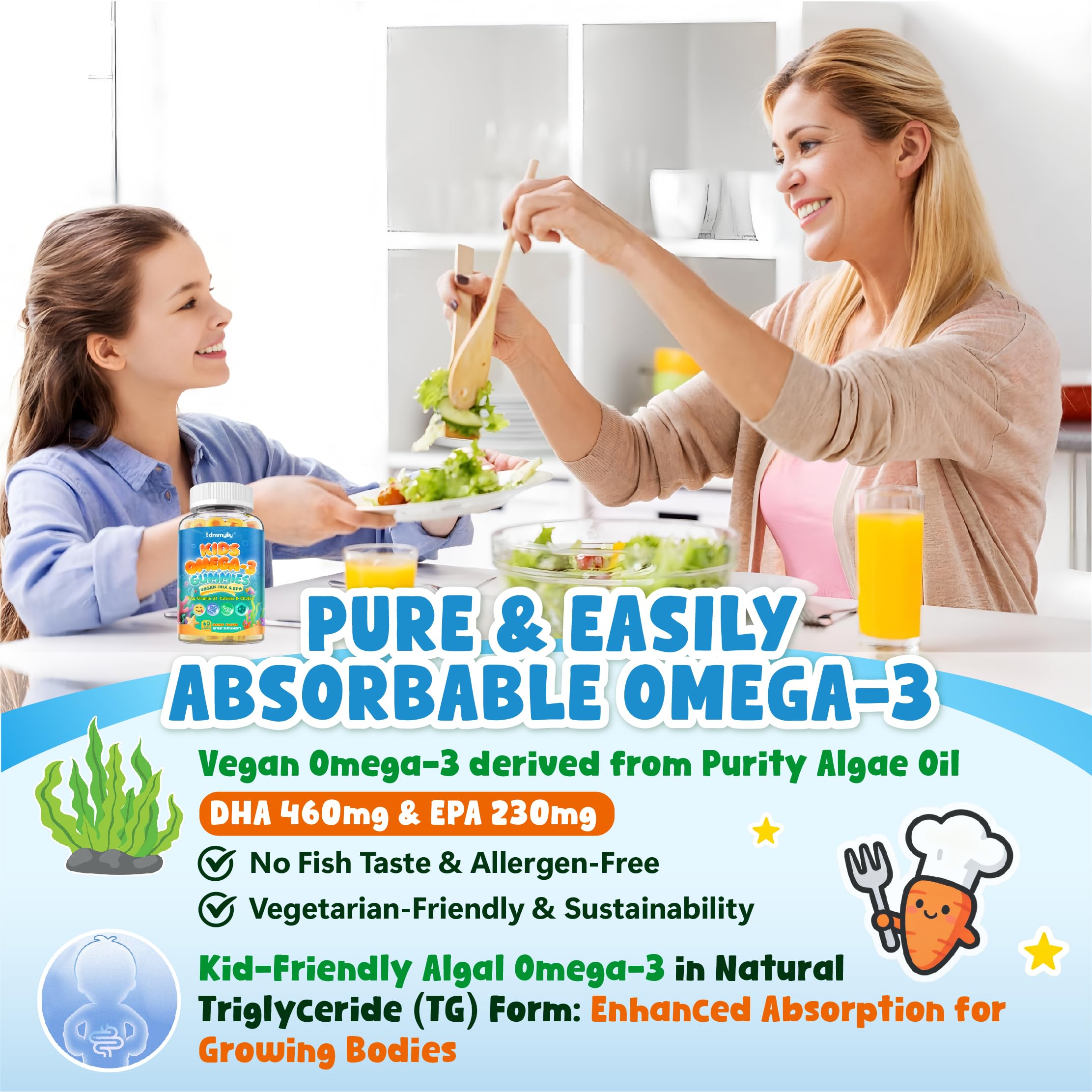 Edmmyliy Kids Omega 3 Gummies nutritional ingredients