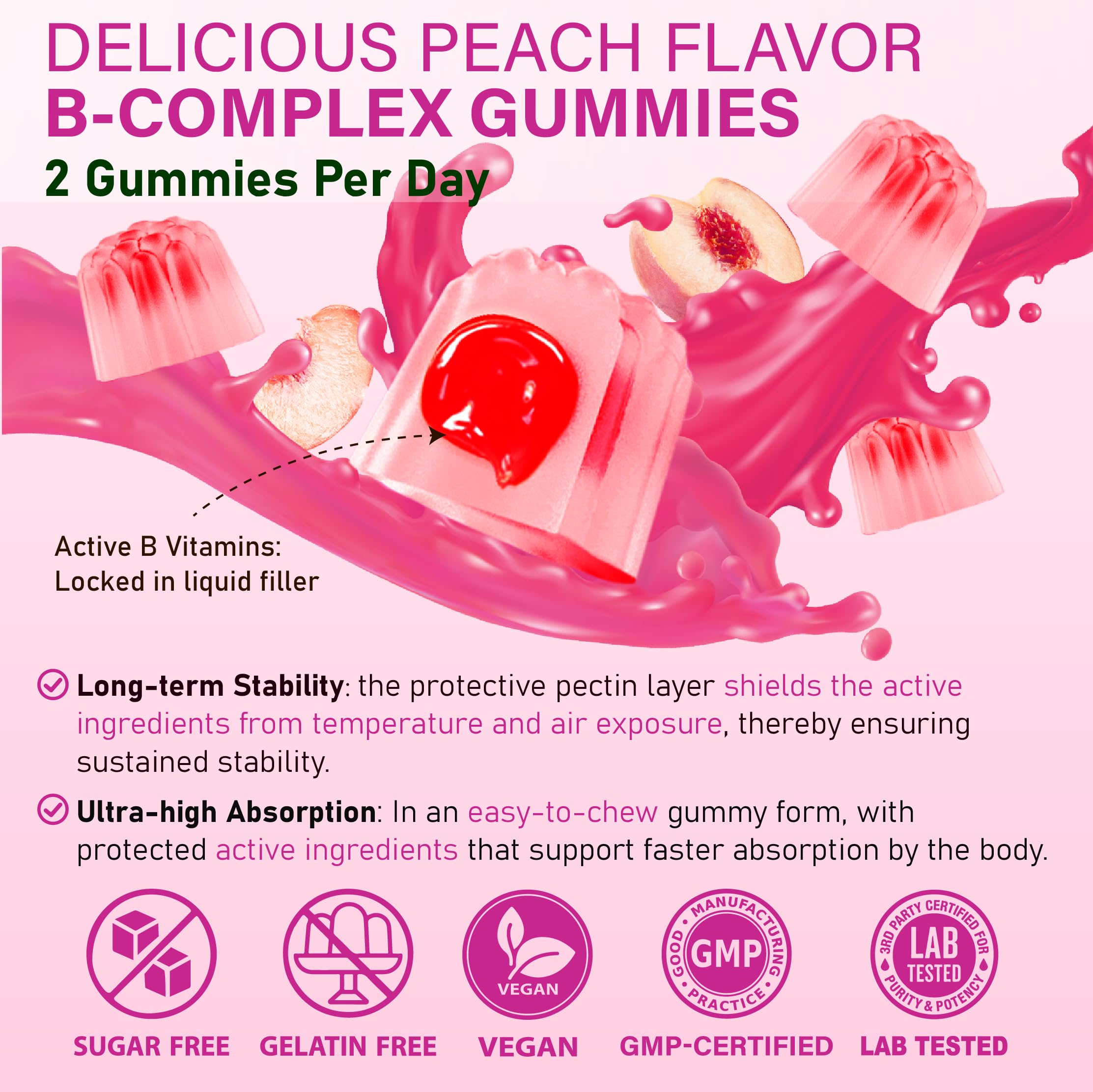 Edmmyliy Vitamin B Complex Gummies with a glass of water