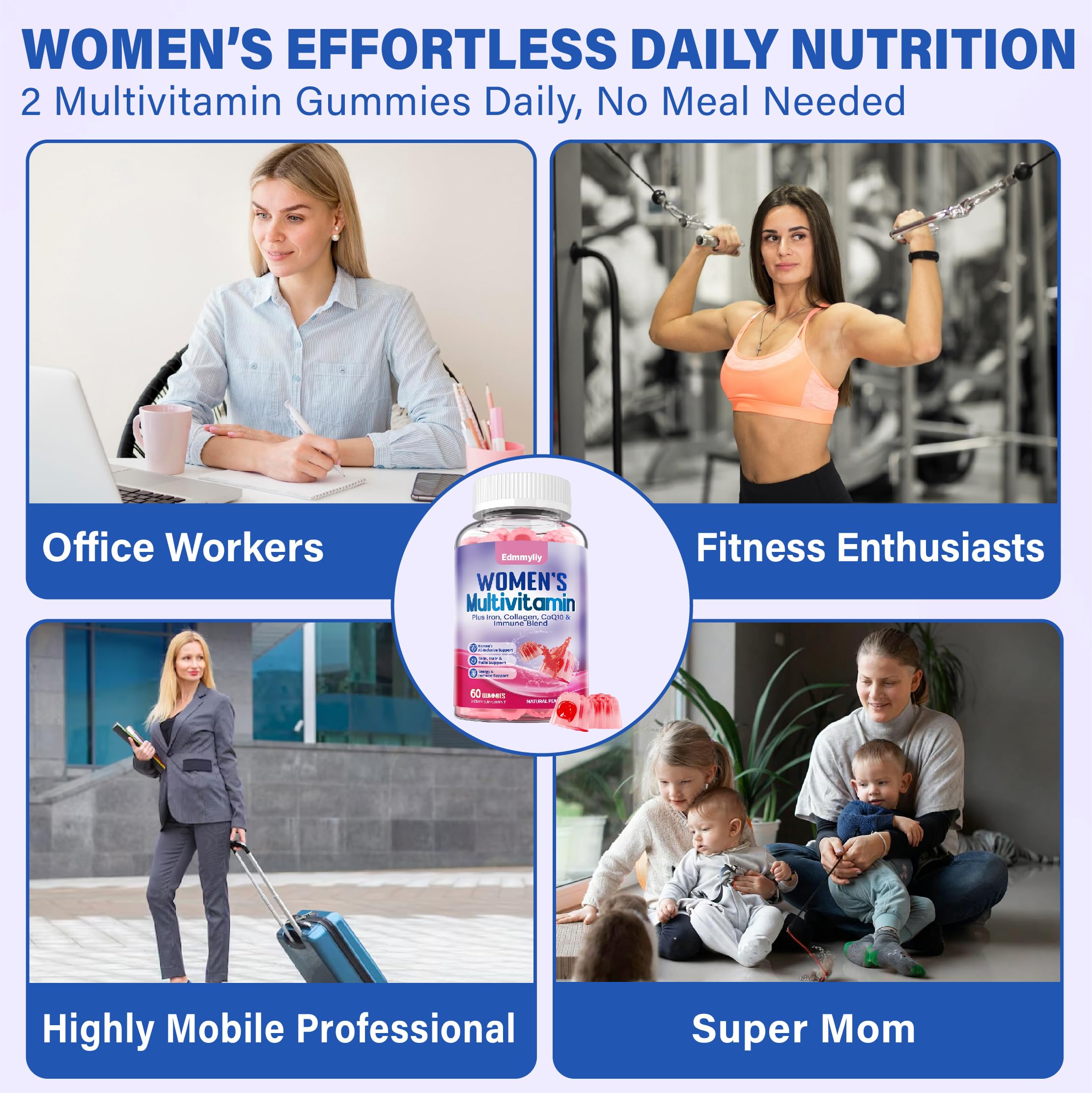 Edmmyliy Women's Multivitamin Gummies with fruits