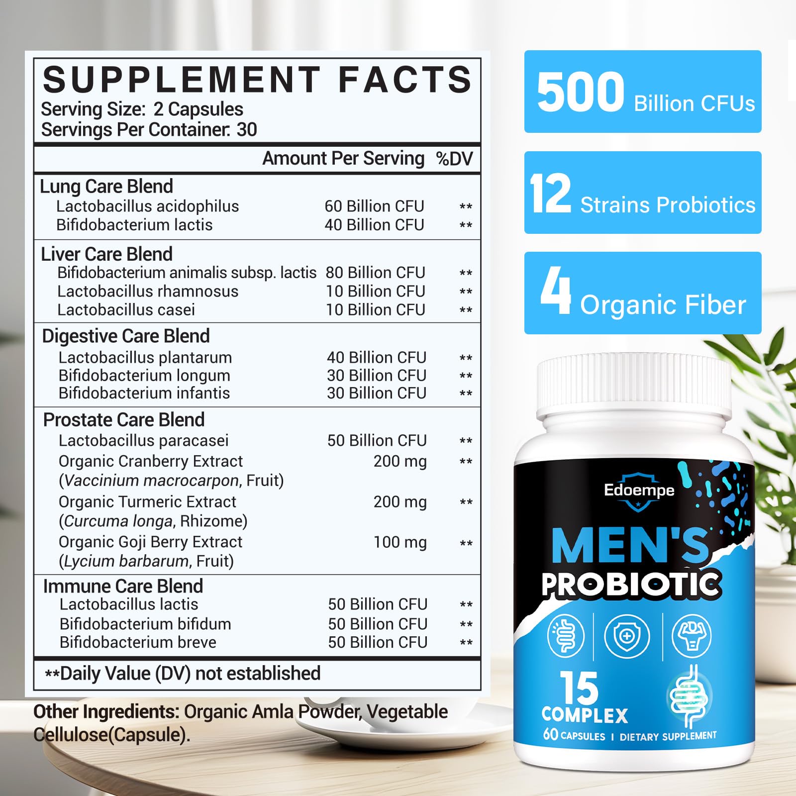 Edoempe Probiotics for Men 30 capsules packaging
