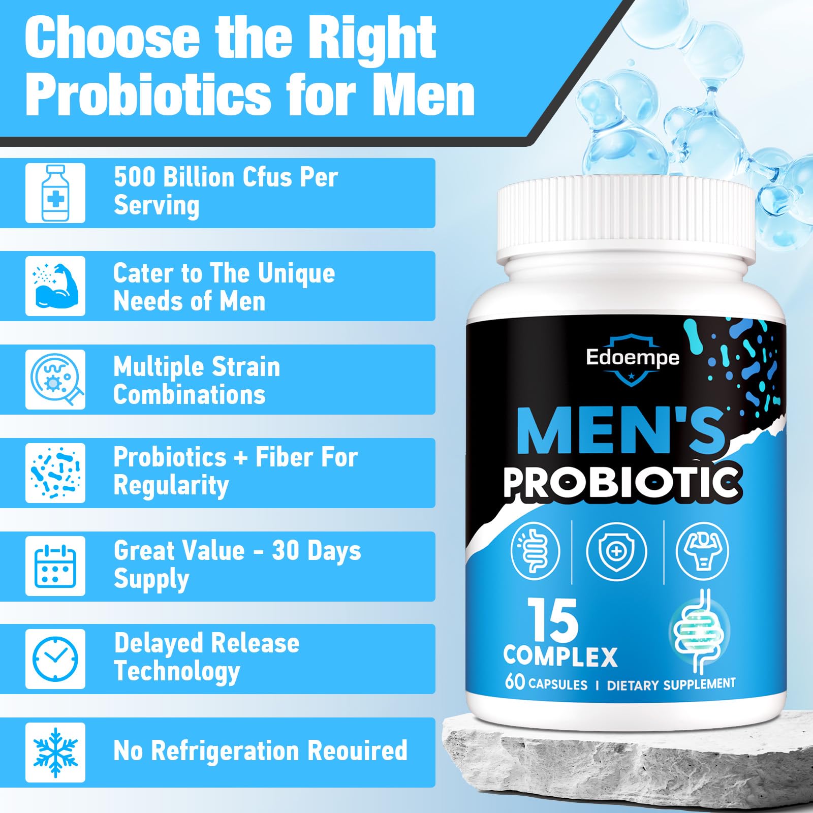 Edoempe Probiotics for Men ingredients list