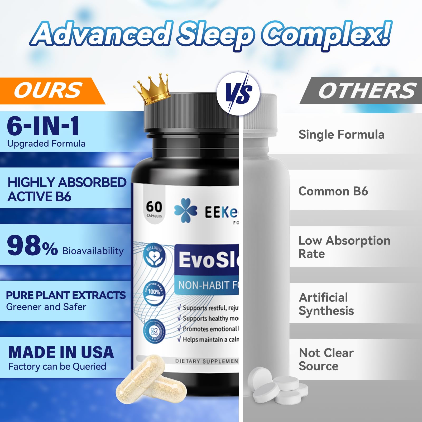 EEKEEPHIT Sleep Complex 5-in-1 Formula ingredients list