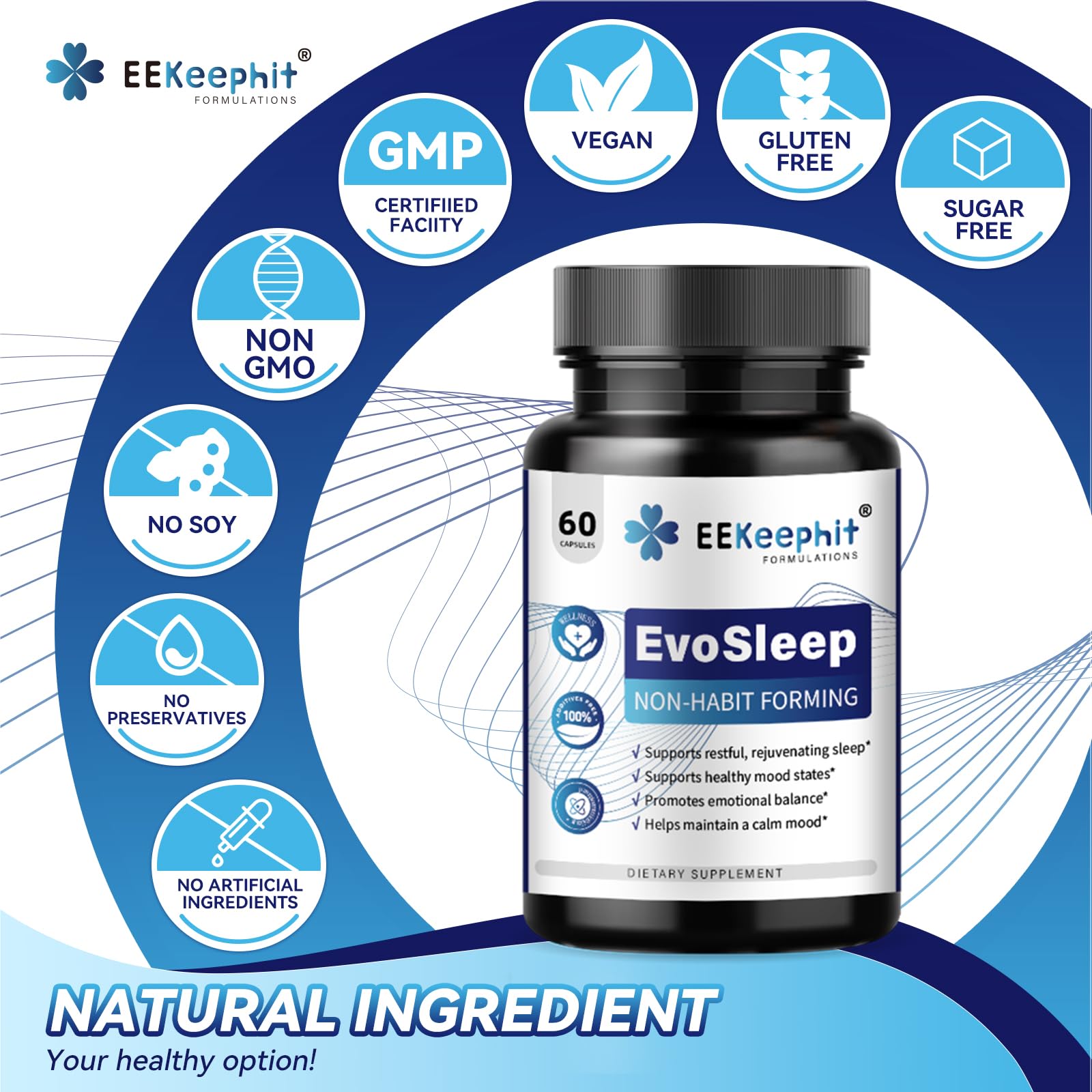 EEKEEPHIT Sleep Complex 5-in-1 Formula lifestyle shot