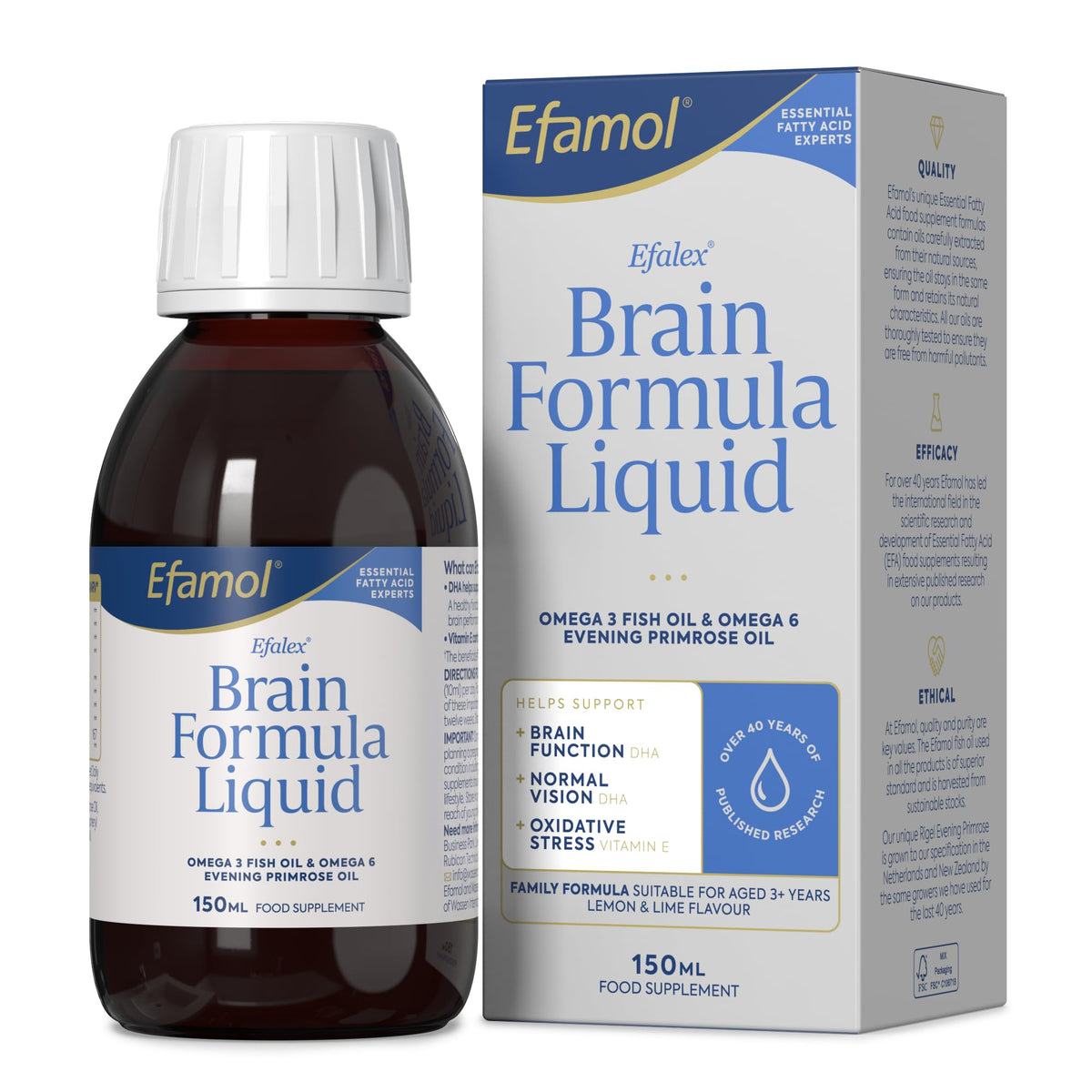 Efamol Efalex Brain Formula Liquid 150ml front view
