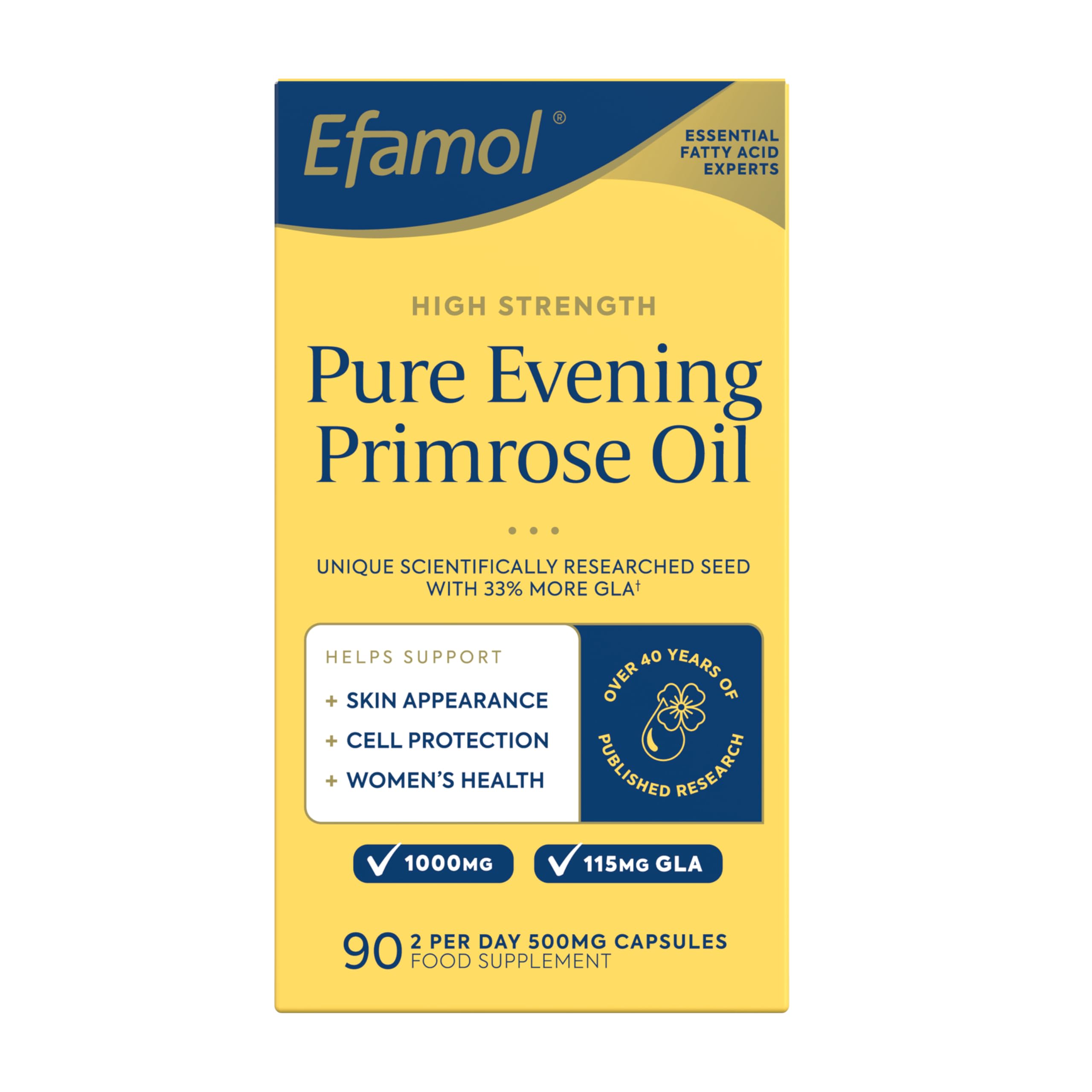 Efamol Epo 1000mg Evening Primrose Oil Capsules front view