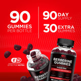 Effective Nutra Berberine Gummies back view with nutritional information