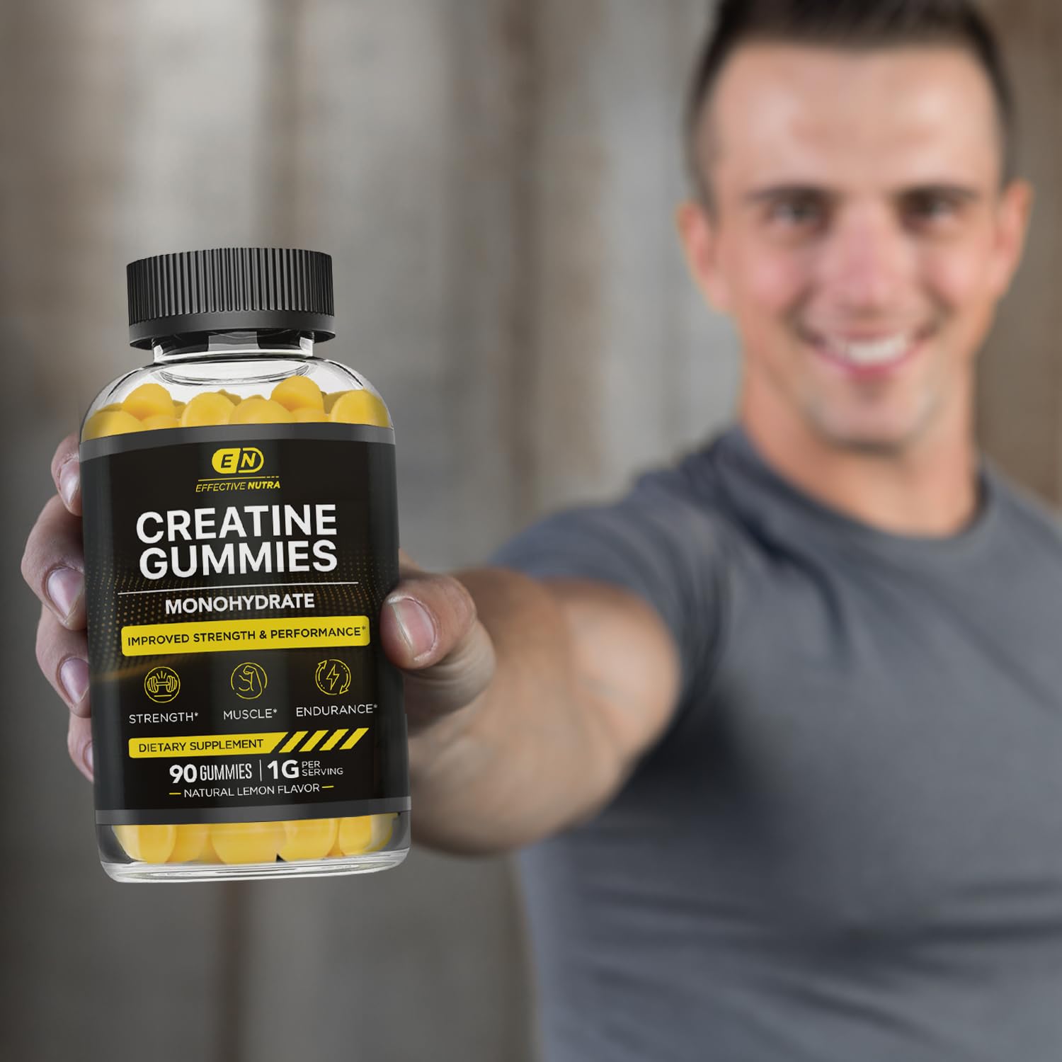 Effective Nutra Creatine Gummies close-up of individual gummy