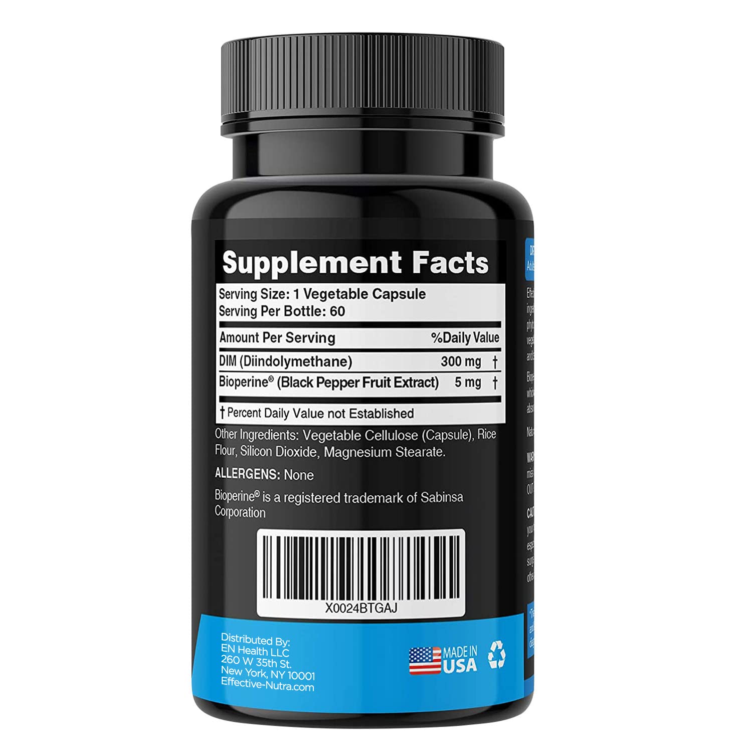 Effective Nutra DIM Supplement 300mg side view