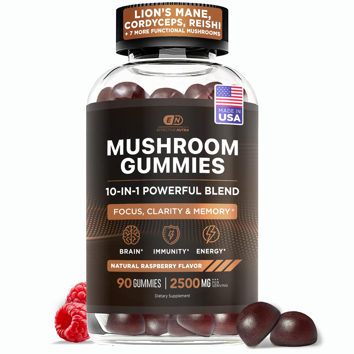 Effective Nutra Mushroom Gummies 2500mg front view