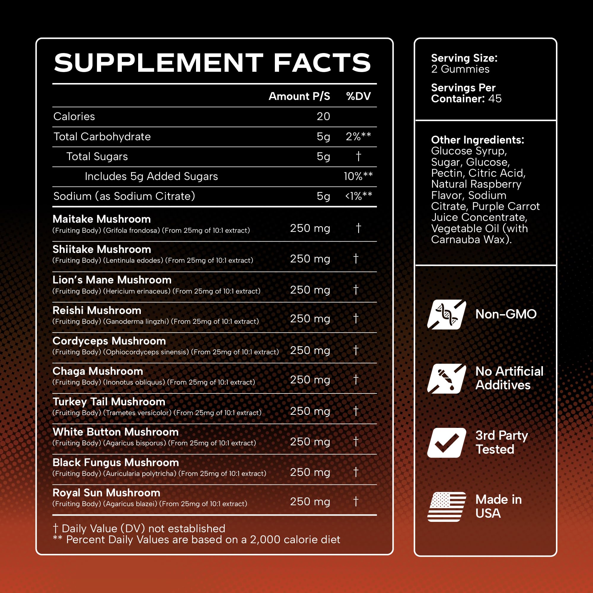 Effective Nutra Mushroom Gummies 2500mg on a kitchen countertop