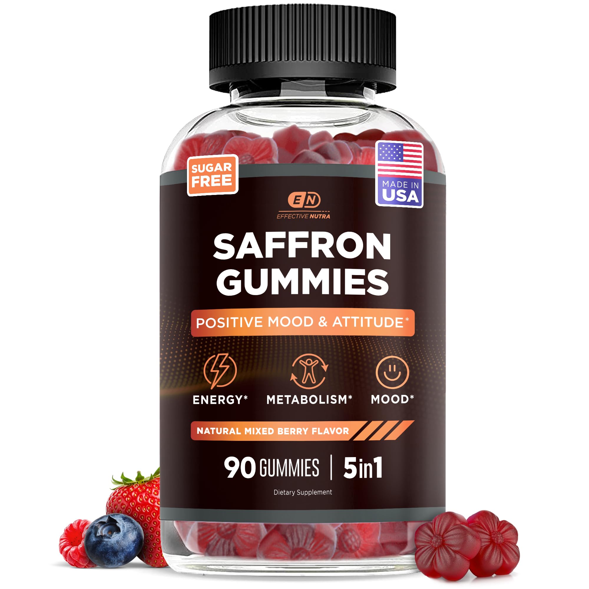 Effective Nutra Saffron Gummies 90 Count front view