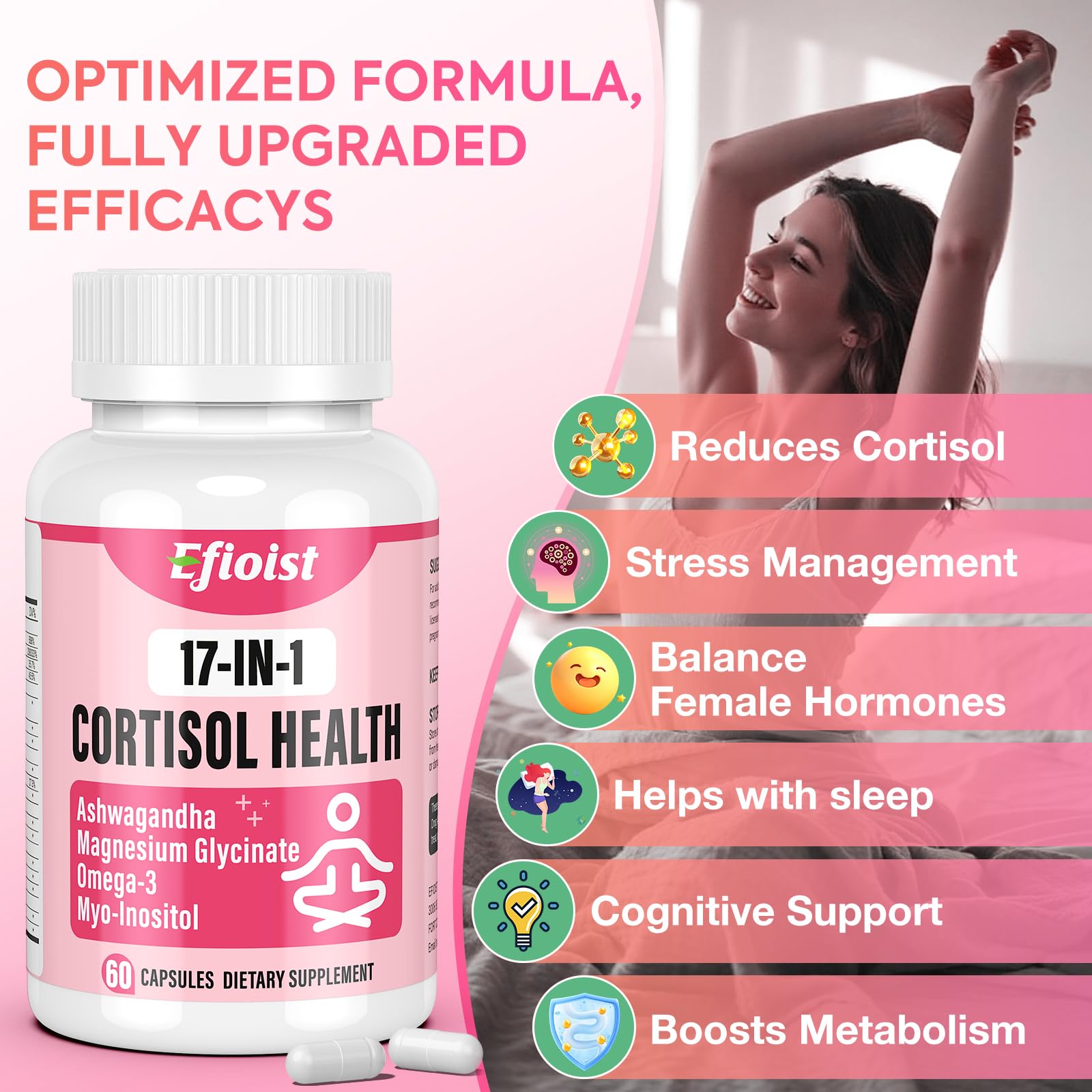 Efioist Ashwagandha Supplement with a lifestyle background