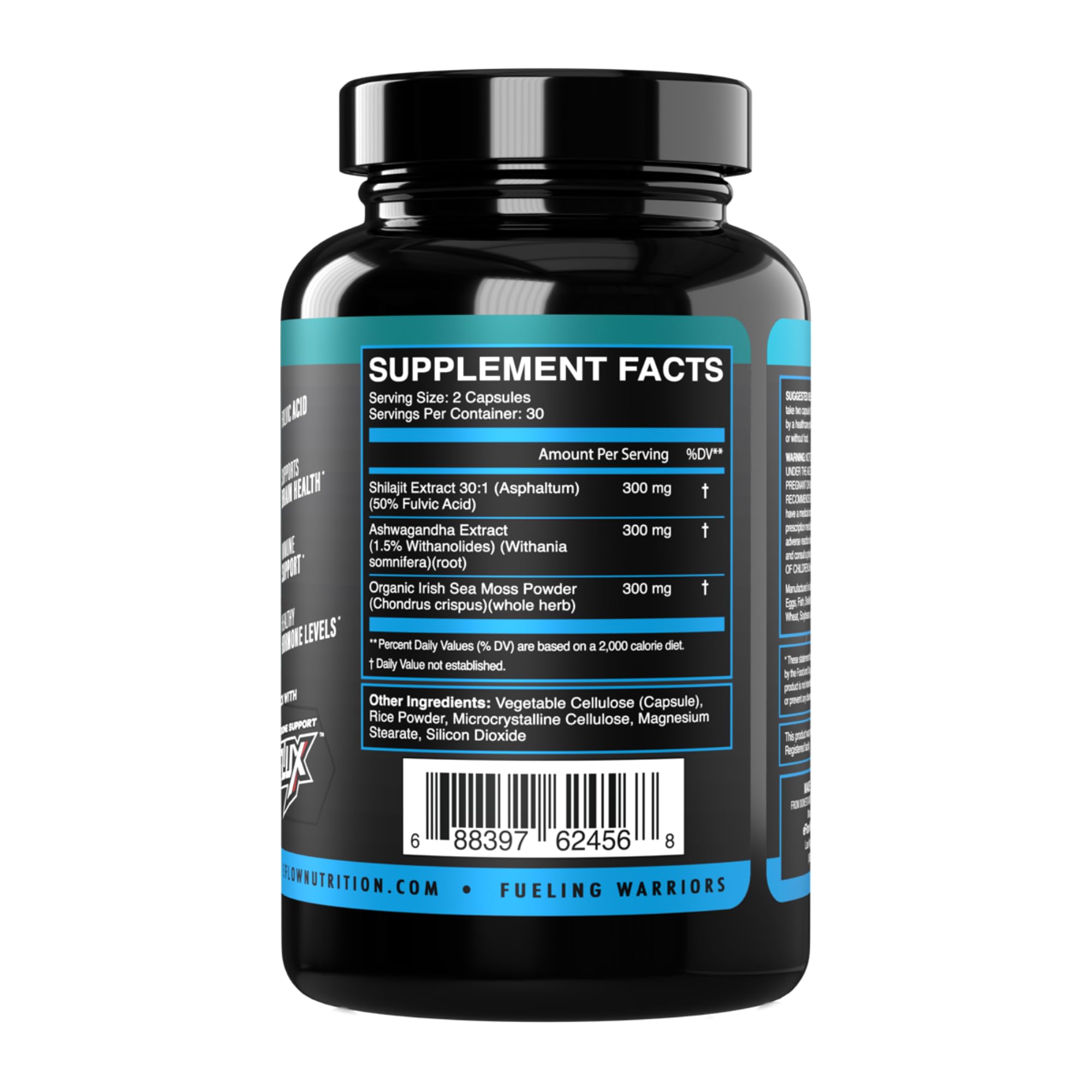 eFlow Nutrition Shilajit Ashwagandha Sea Moss Capsules close-up