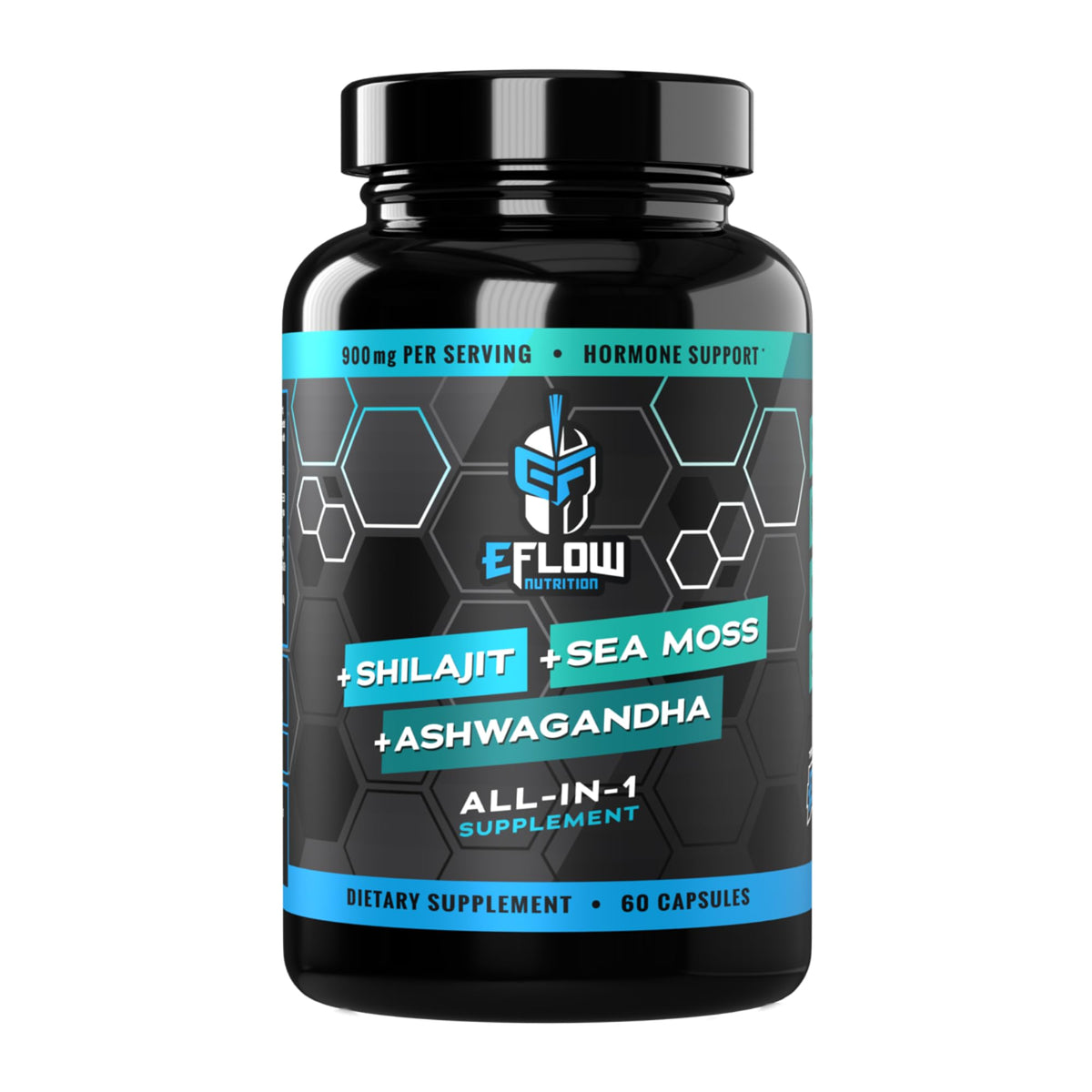 eFlow Nutrition Shilajit Ashwagandha Sea Moss Capsules front view