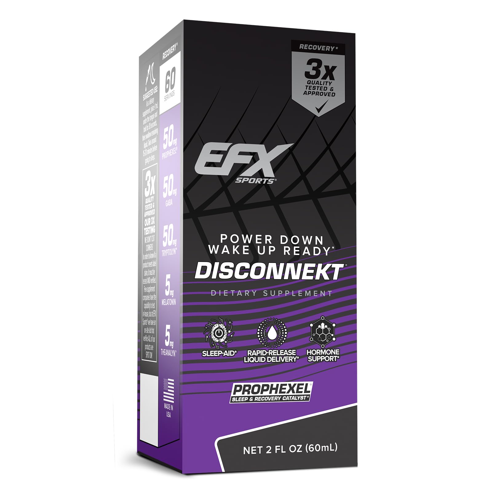 EFX Sports Disconnekt Liquid Sleep Formula 2 Fl Oz front view