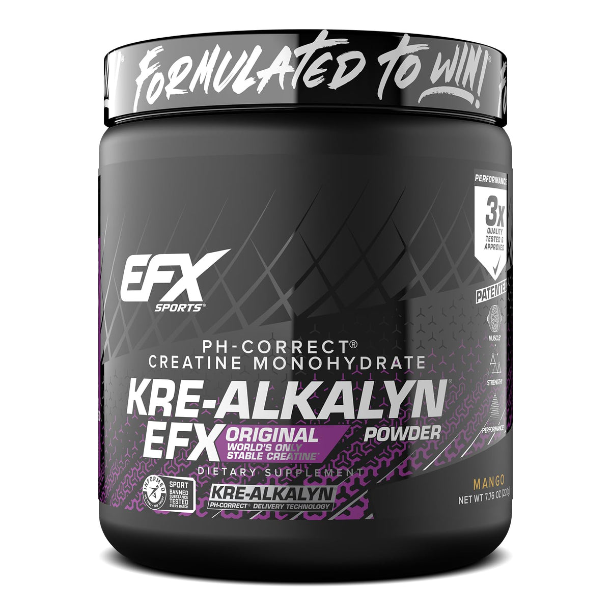 EFX Sports Kre Alkalyn EFX Creatine 280g front view