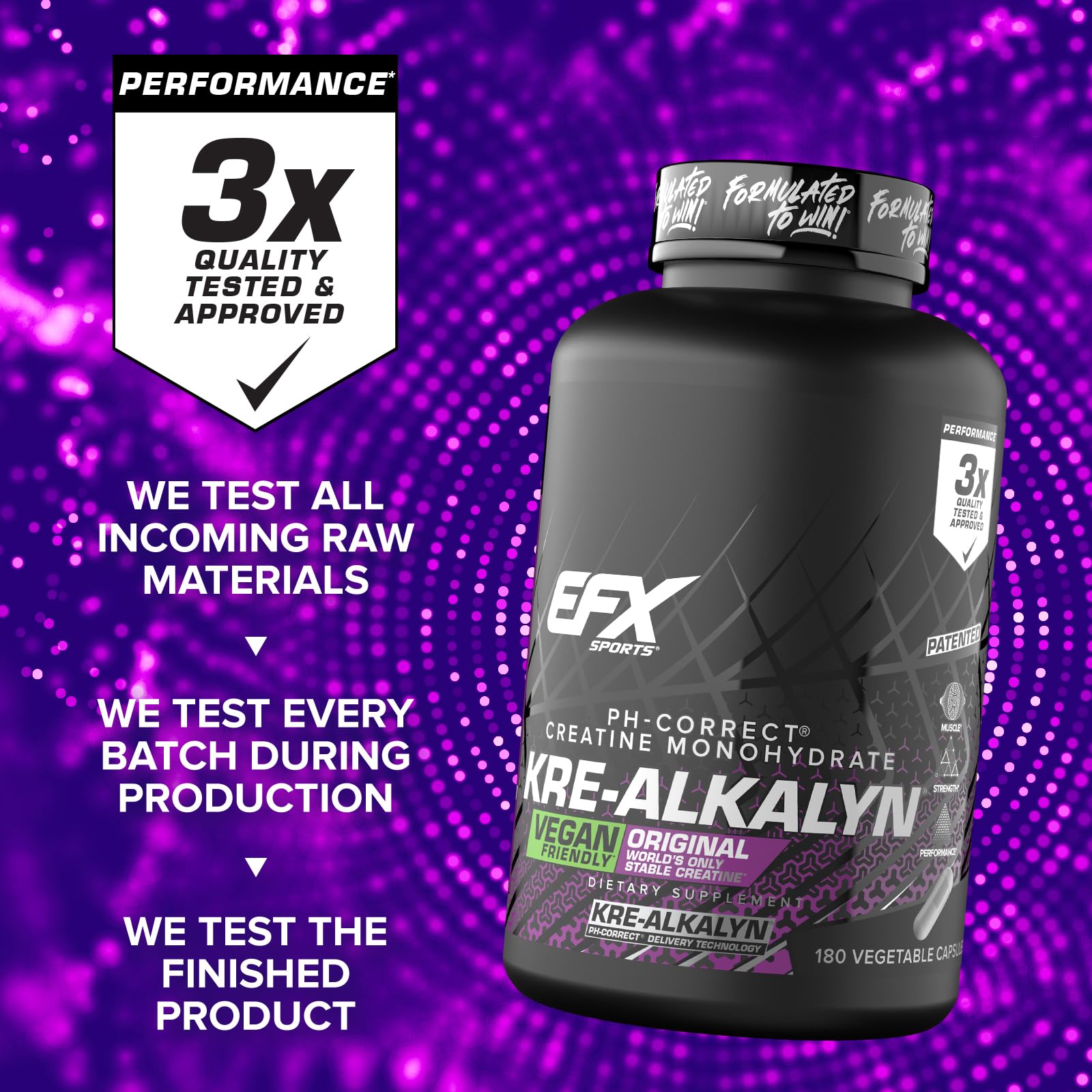 EFX Sports Kre Alkalyn EFX Creatine 420g in use during workout