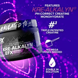 EFX Sports Kre Alkalyn EFX Creatine 99g label details