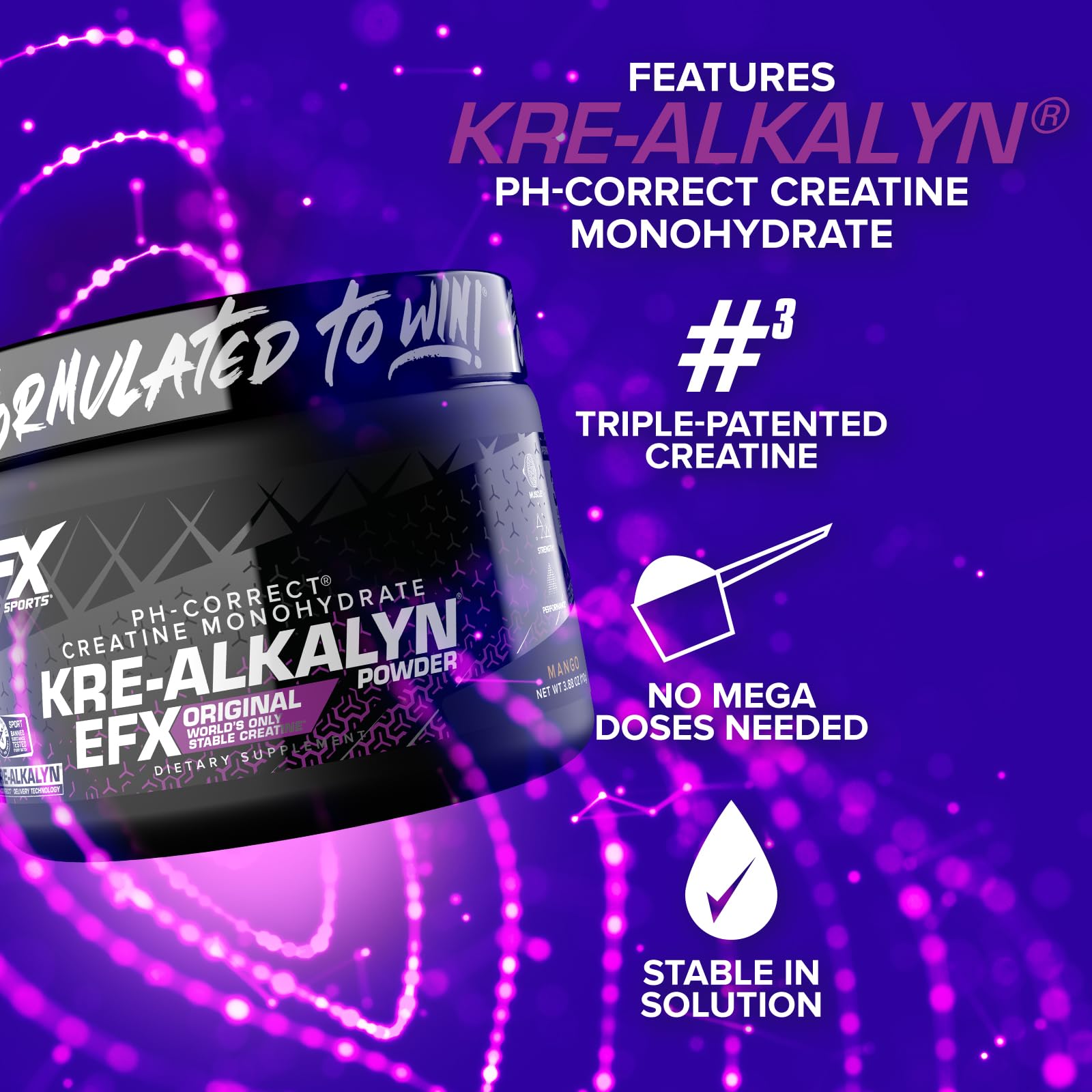 EFX Sports Kre Alkalyn EFX Creatine 99g scoop