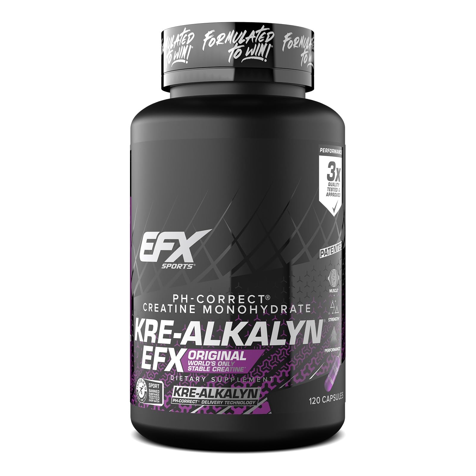 EFX Sports Kre Alkalyn EFX Creatine Capsules front view