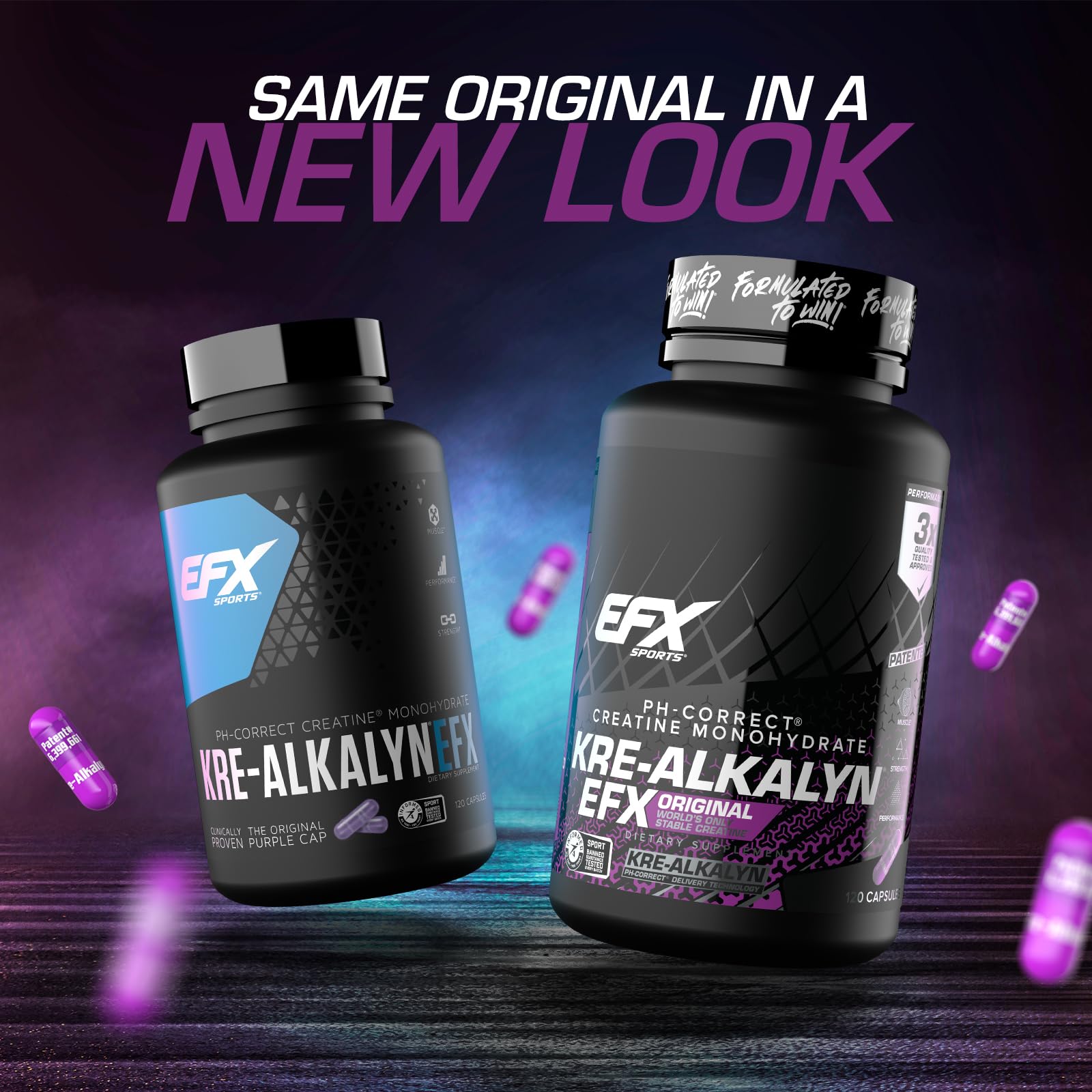 EFX Sports Kre Alkalyn EFX Creatine Capsules side view