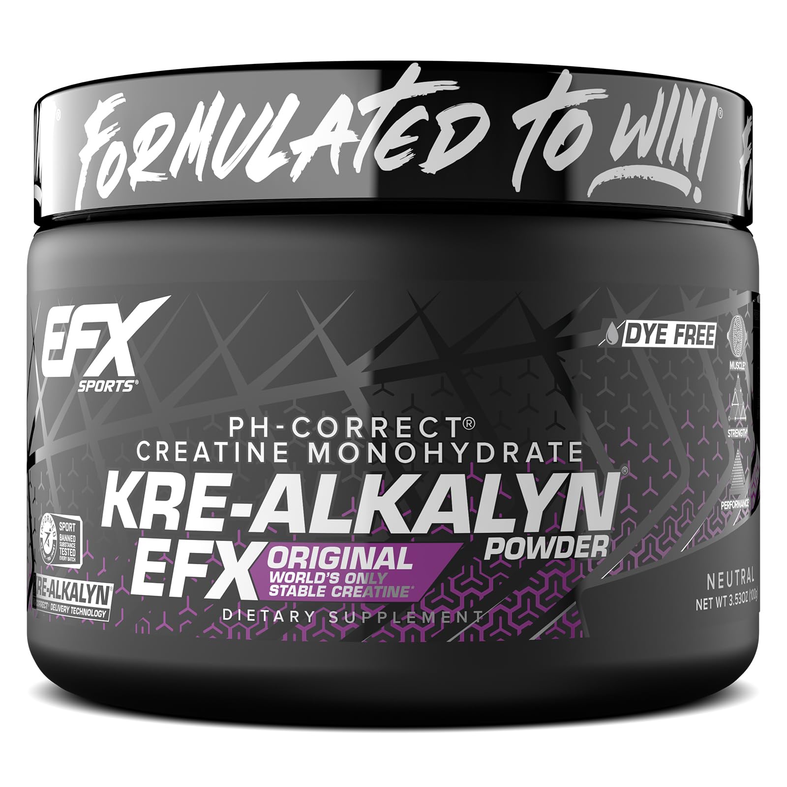 EFX Sports Kre Alkalyn EFX Creatine Powder front view