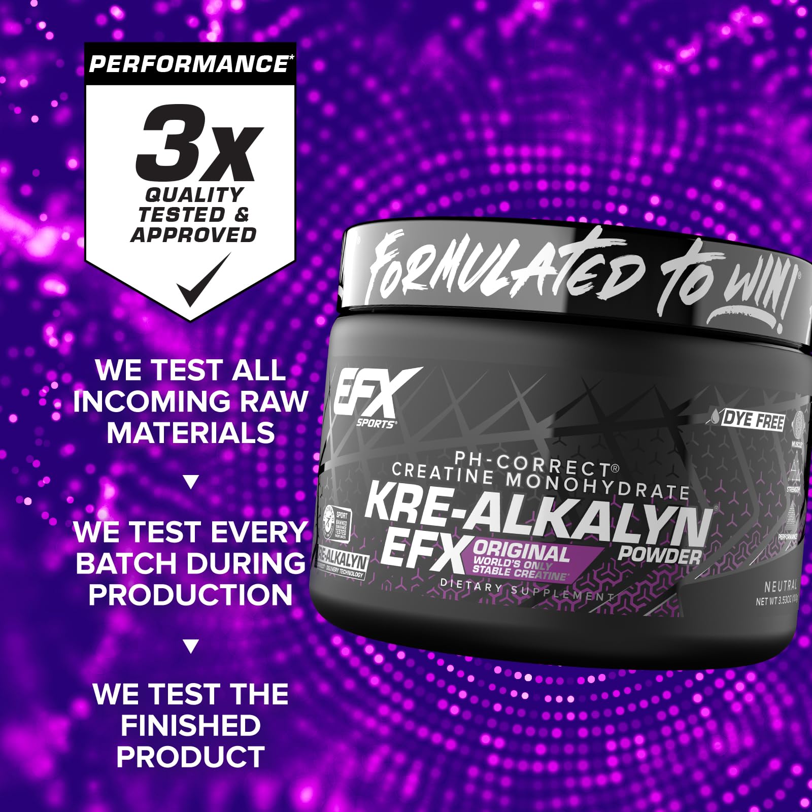 EFX Sports Kre Alkalyn EFX Creatine Powder lifestyle scene with gym equipment