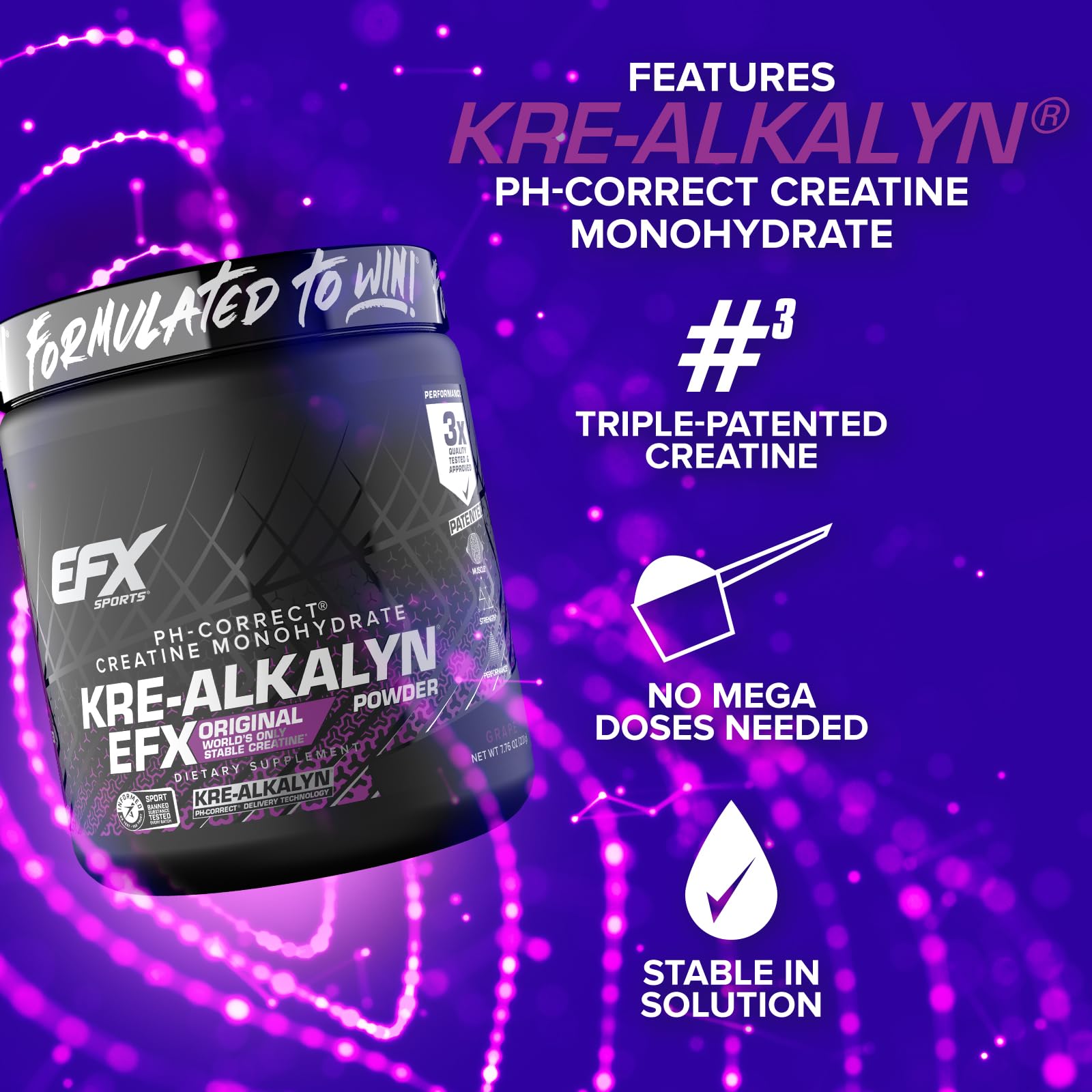 EFX Sports Kre Alkalyn EFX Creatine Powder scoop