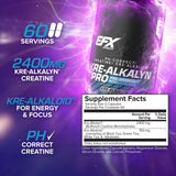 EFX Sports Kre Alkalyn Pro Creatine Capsules bottle with label