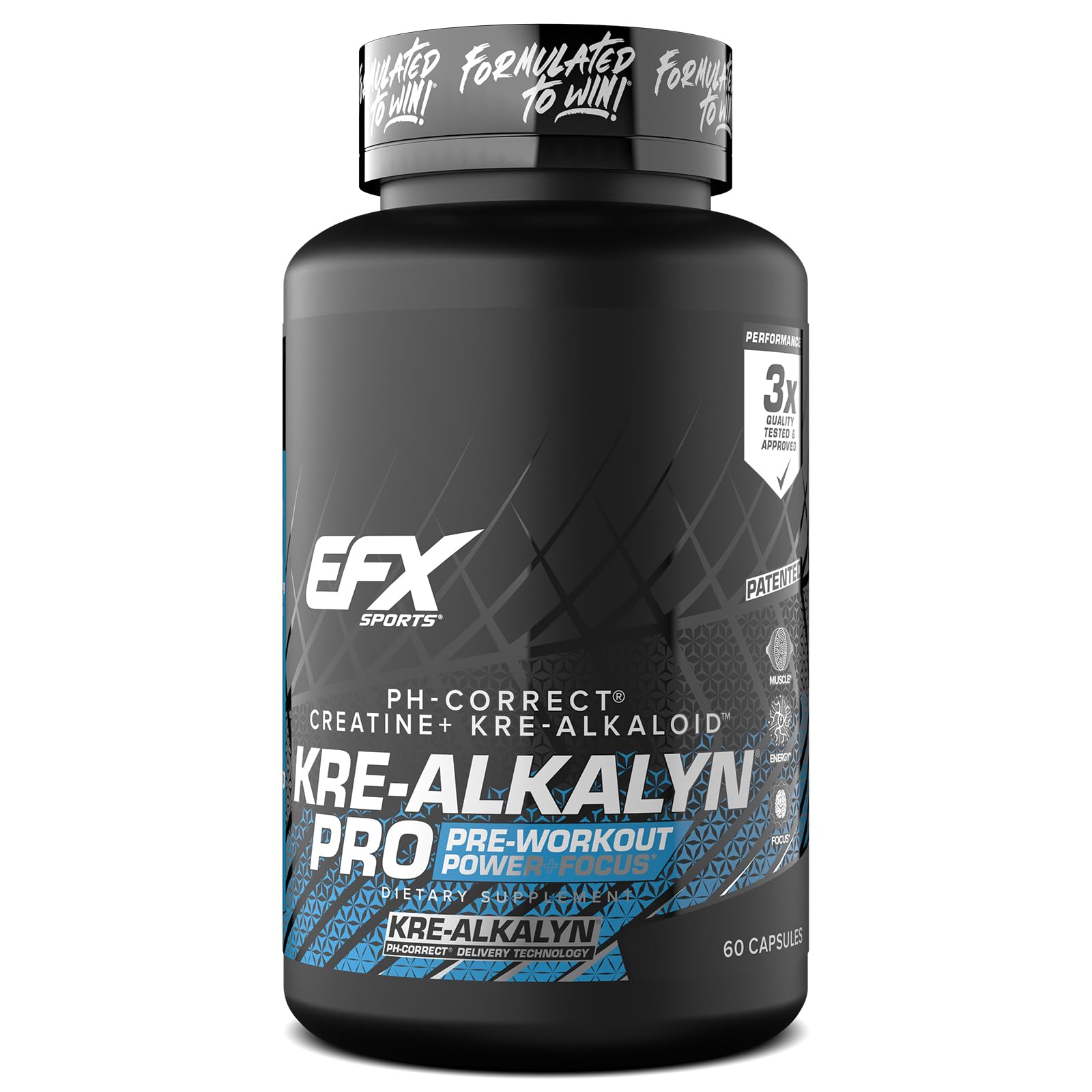 EFX Sports Kre Alkalyn Pro Creatine Capsules front view