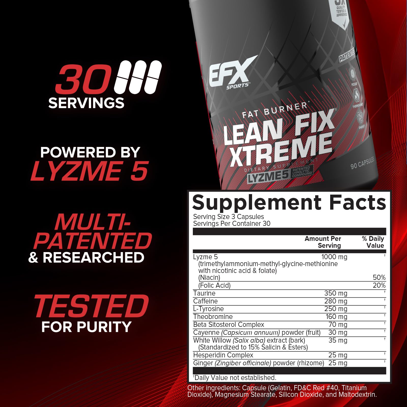 EFX Sports Lean Fix Xtreme Fat Burner capsule close-up