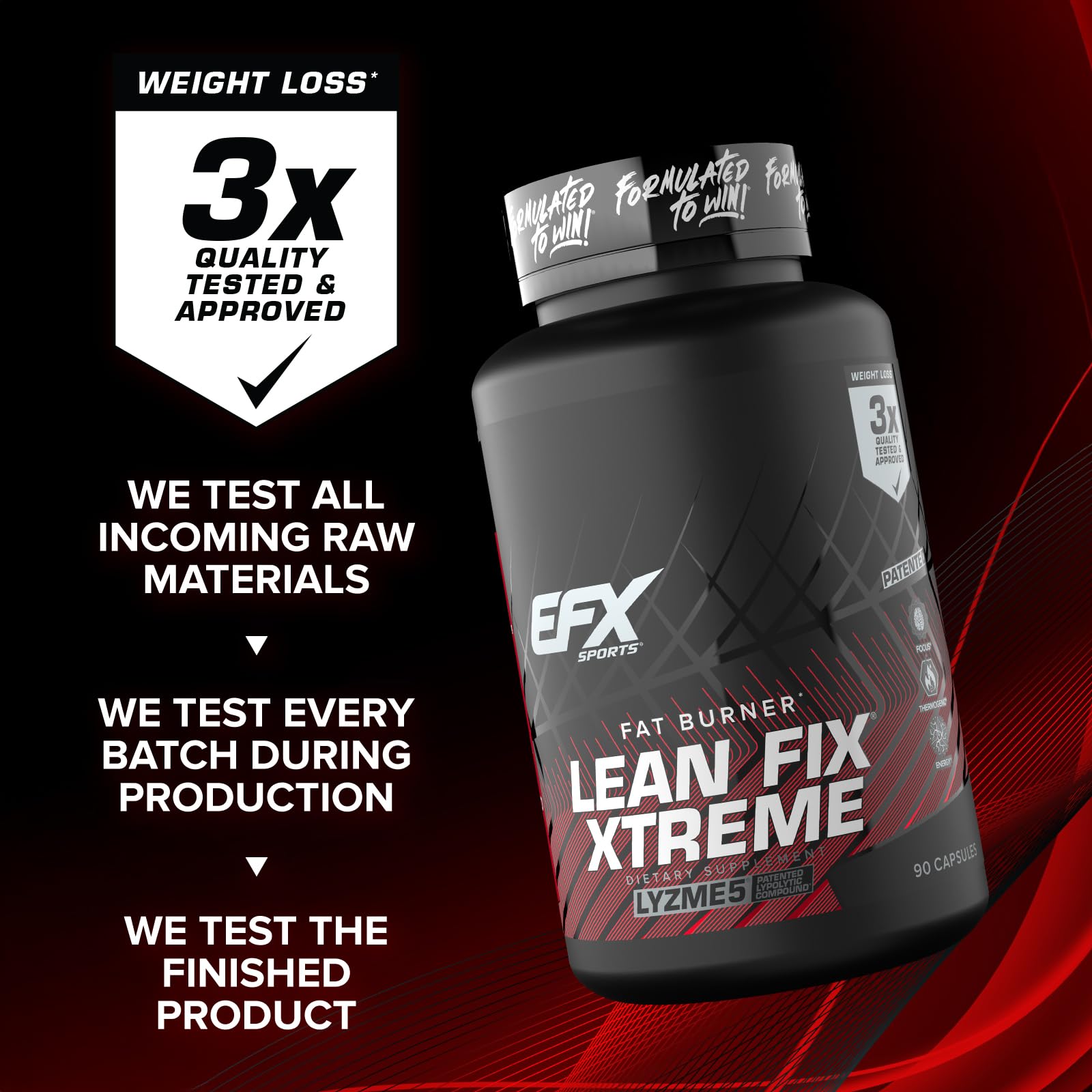 EFX Sports Lean Fix Xtreme Fat Burner ingredients list