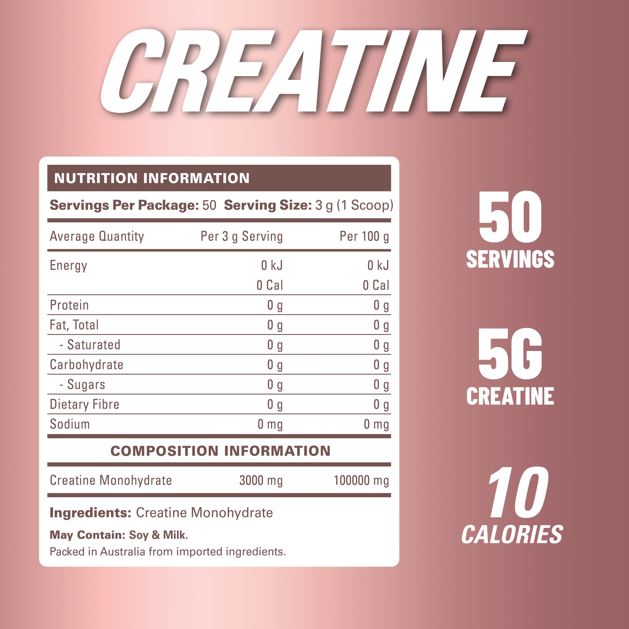 EHP Labs CREA-8 100% Pure Creatine Monohydrate back view