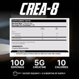 EHP Labs CREA-8 Creatine Monohydrate 500g back view